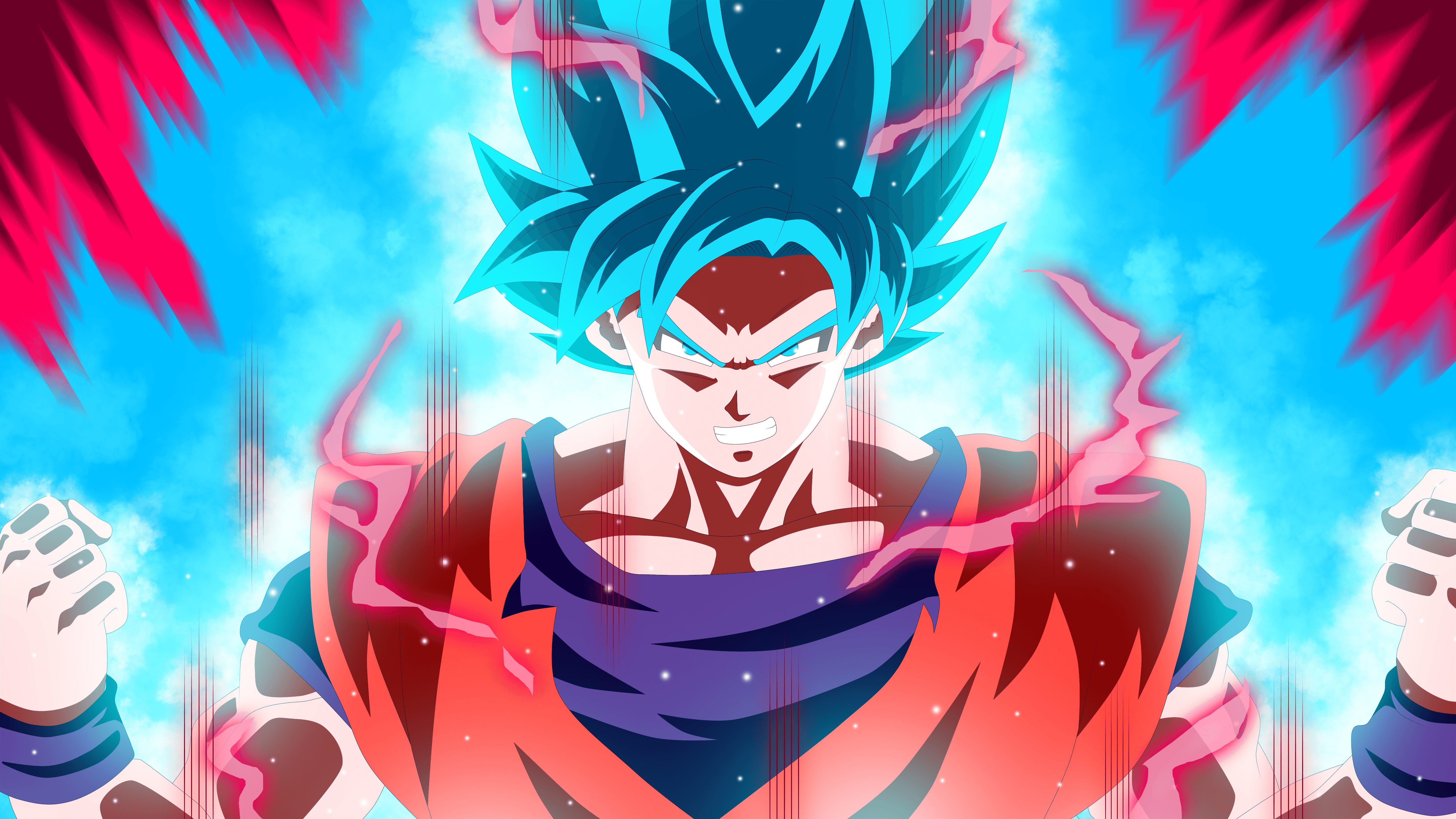 5760x3240 Goku SSJB Kaioken X20 Wallpaper