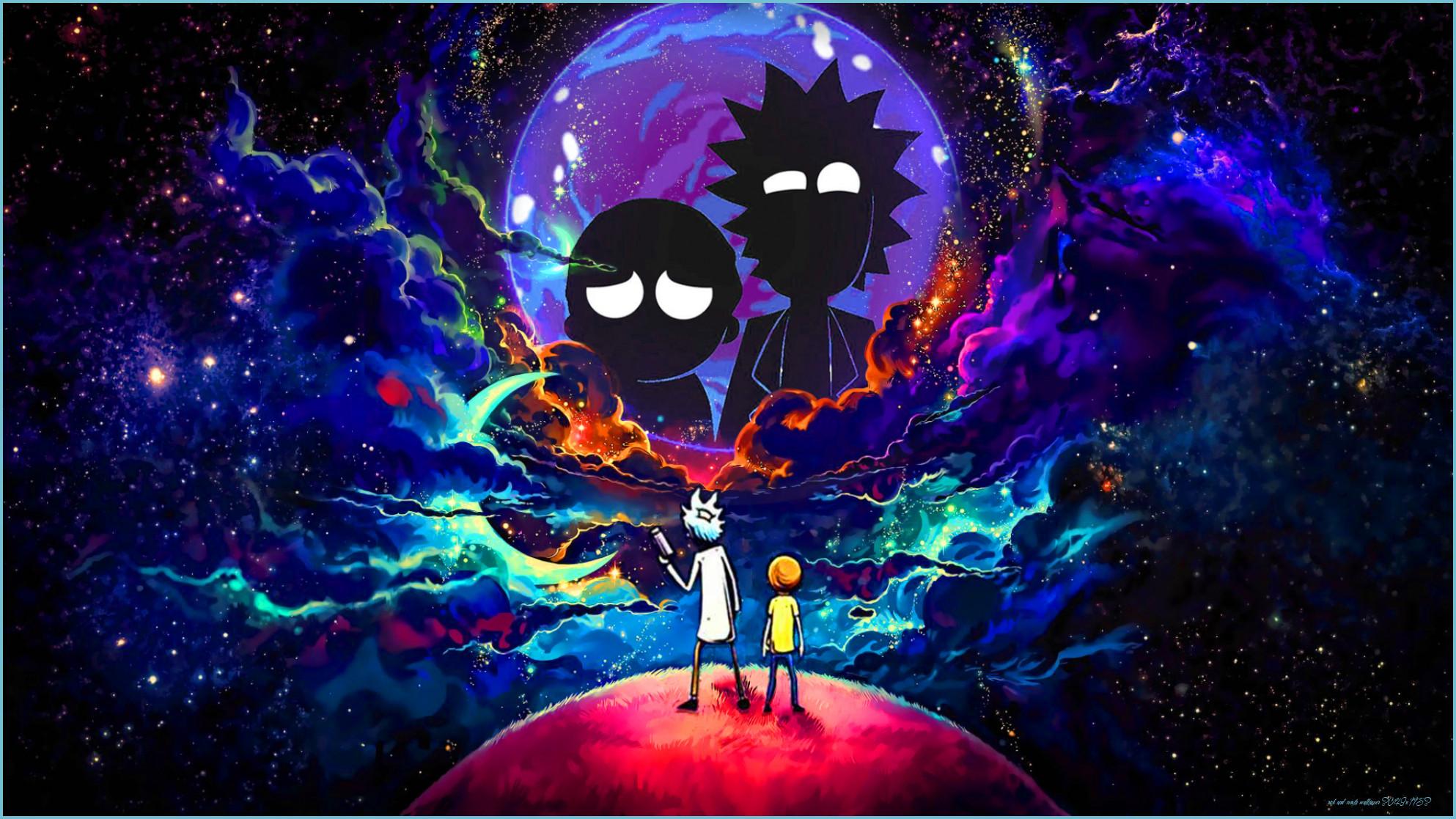 1986x1117 Rick And Morty In Outer Space 10x10 Resolution And Morty Wallpaper 2048x1152