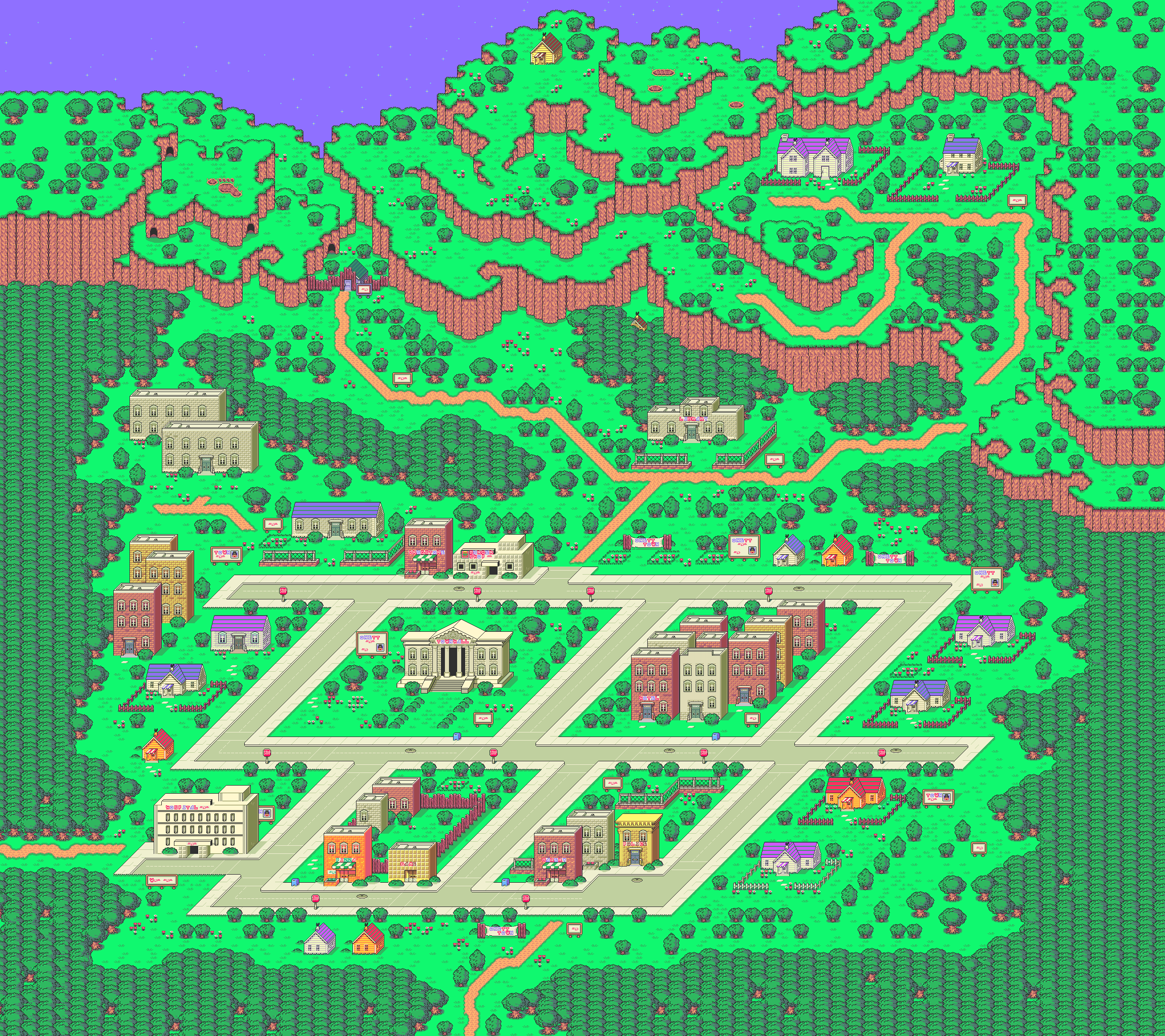 2304x2048 Onett Earthbound HD Wallpaper