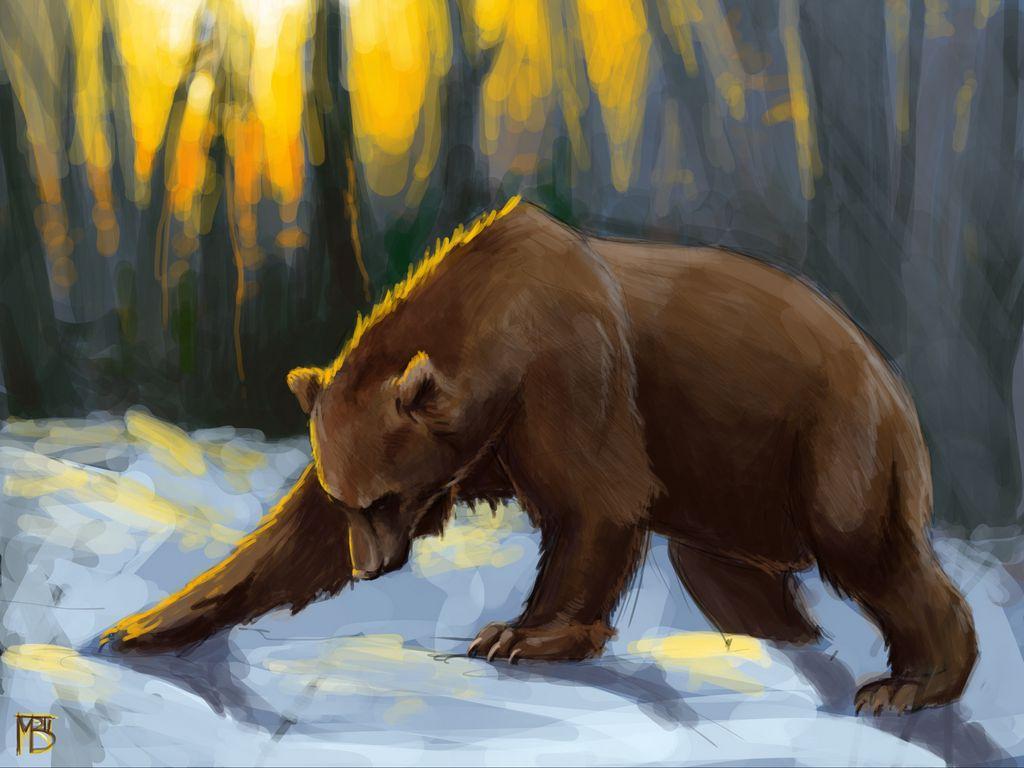 1024x768 Download wallpaper 1024x768 bear, painting, snow, colorful, photohop standard 4:3 HD background