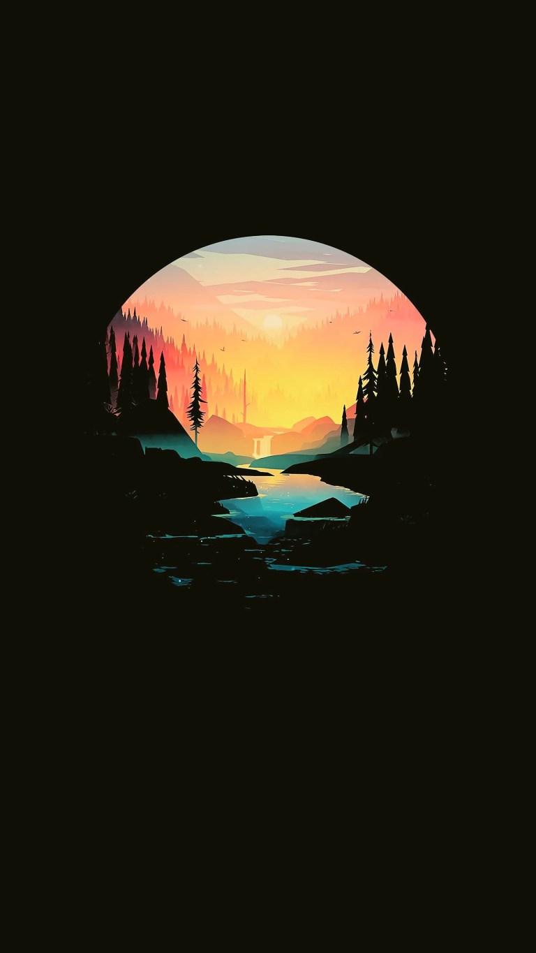 768x1365 Nature Minimalist Wallpaper for Black Phone Screen