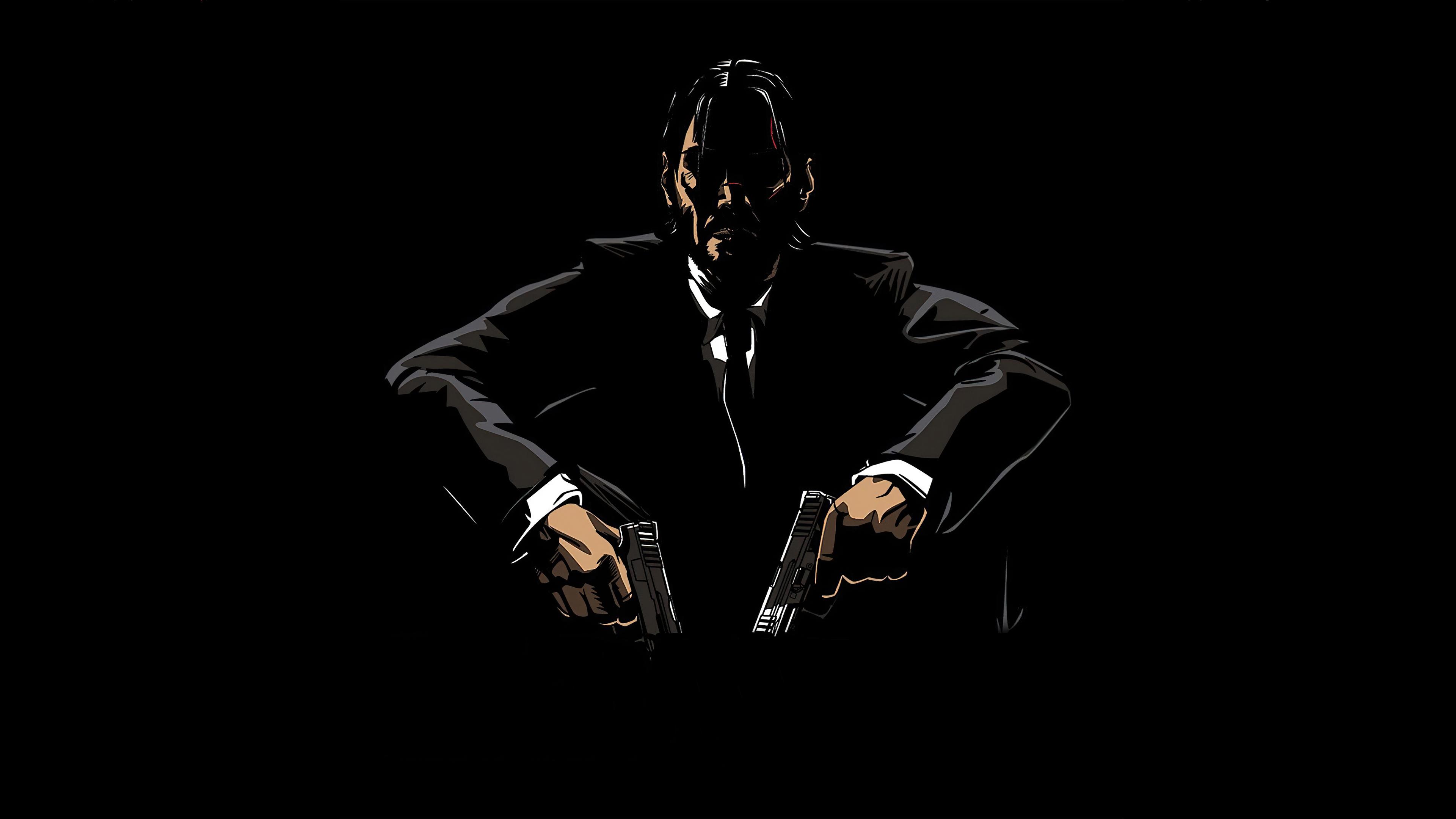 3840x2160 John Wick Baba Yaga Minimal Amoled Wallpaper, HD Movies 4K Wallpaper, Image, Photo and Background