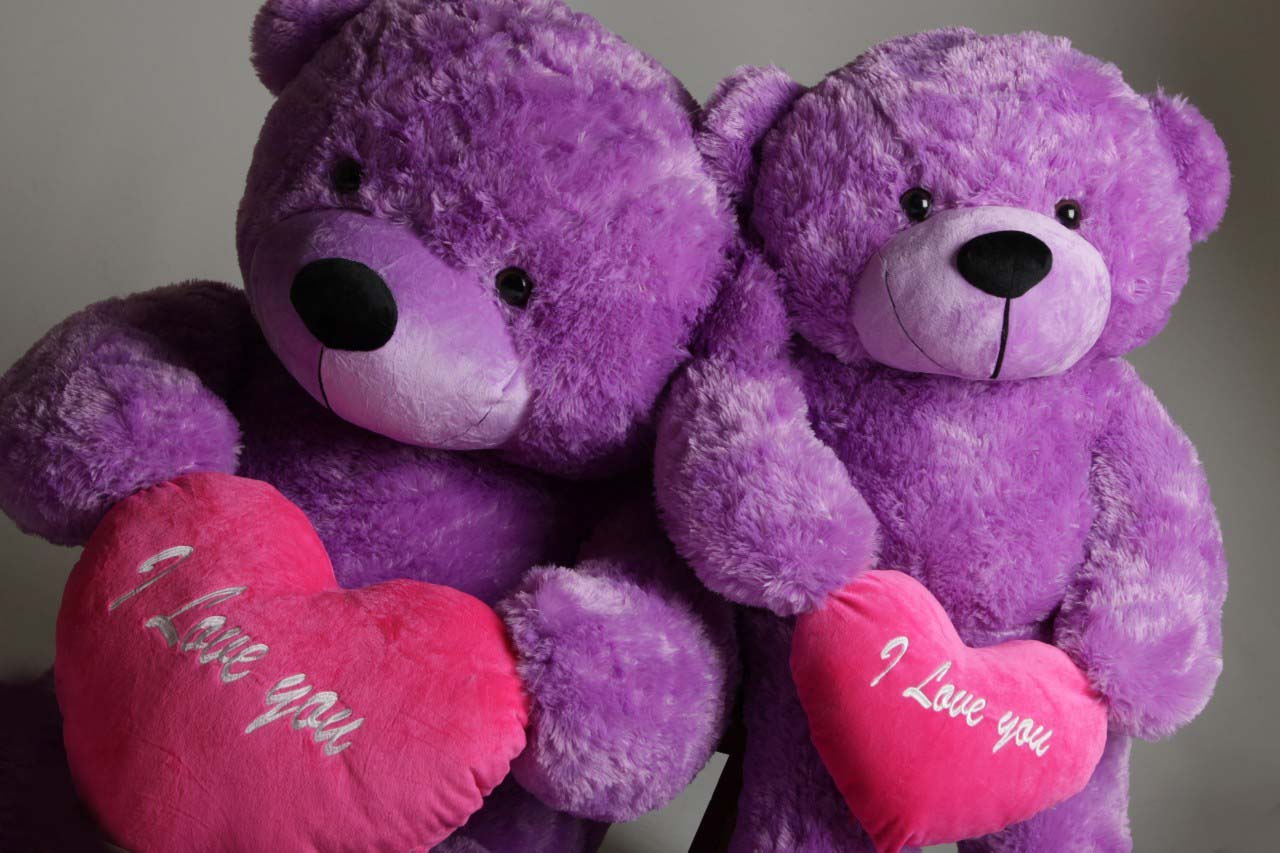1280x853 Purple Colour Teddy Bear Wallpaper