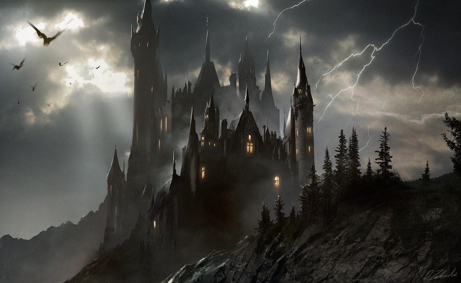 1600x982 Collection of Vampire Castle Drawing. High quality, free