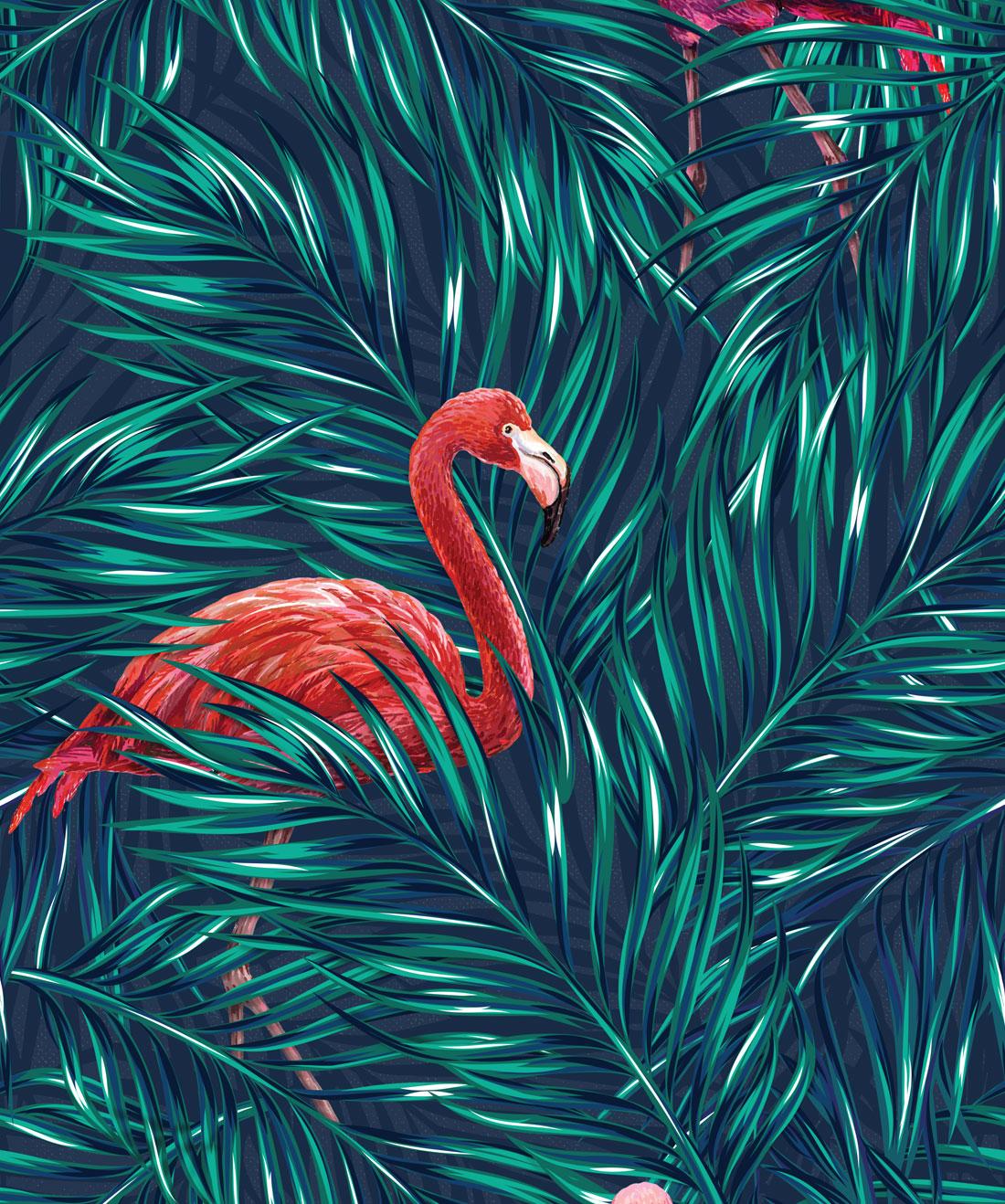 1100x1318 Tropical Flamingos • Bold Jungle mix of Pink Flamingos