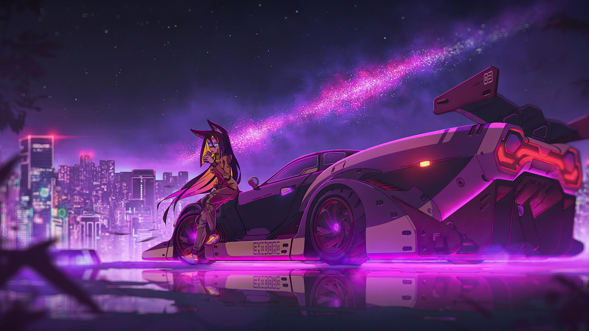 1920x1080 Anime Girl Cyberpunk Ride 4k Laptop Full HD 1080P HD 4k Wallpaper, Image, Background, Photo and Picture