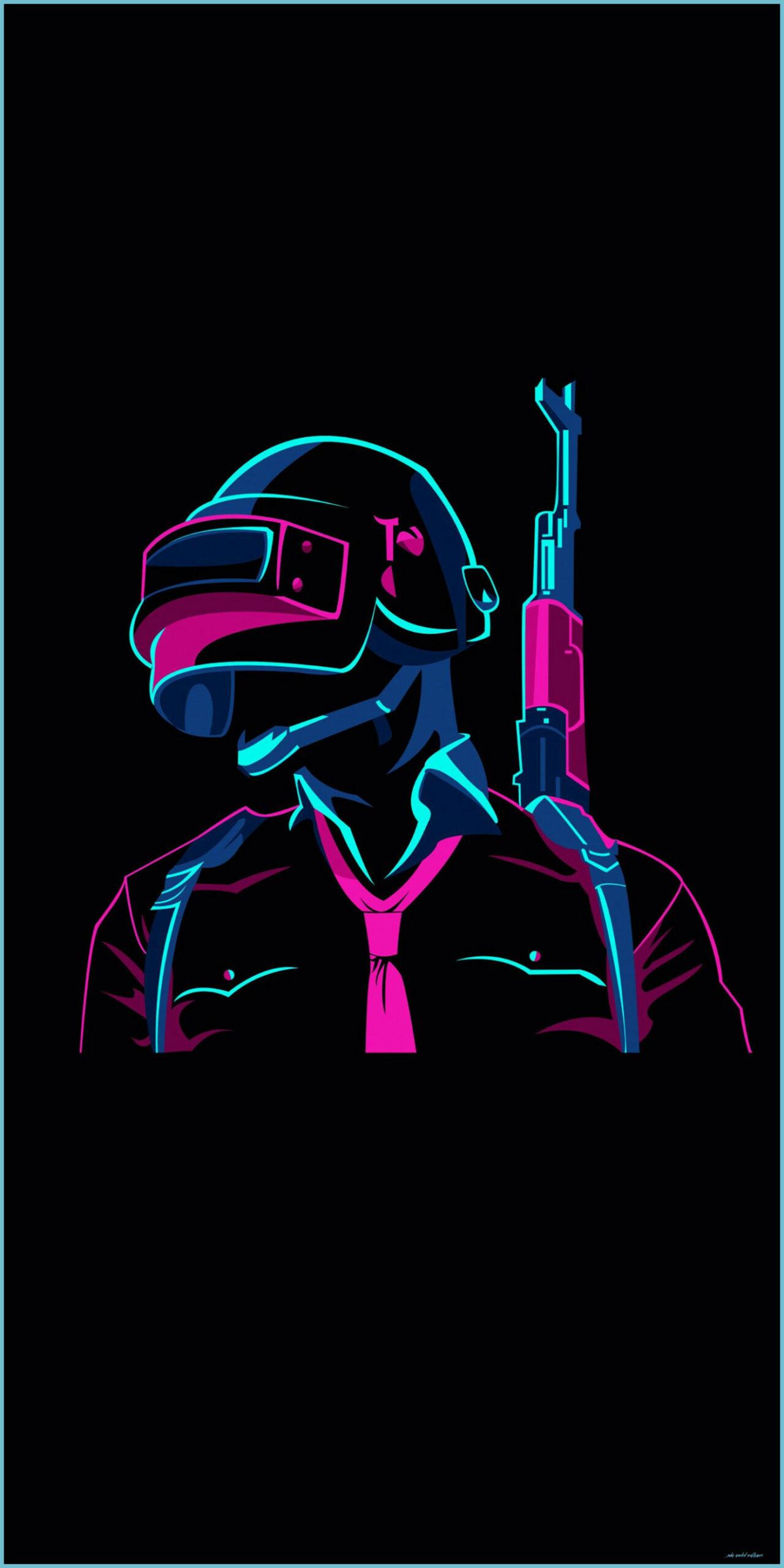 1280x2560 AMOLED Wallpaper PUBG Neon Wallpaper, Gaming Wallpaper HD Amoled Wallpaper
