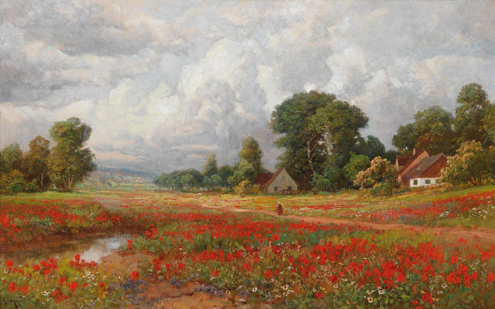 1600x1001 Alois Arnegger. Romantic landscape painter. Oil painting landscape, Oil painting abstract, Landscape canvas