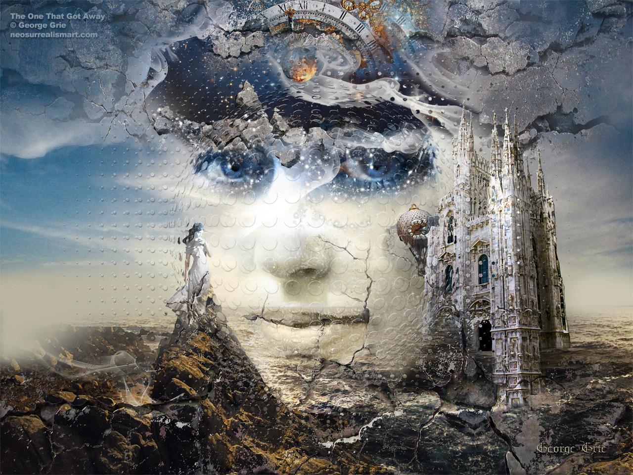 1280x960 Snowfall In Parallel Universe Or The One That Got Away: Surreal Art Print, Poster, Book, Desktop Wallpaper