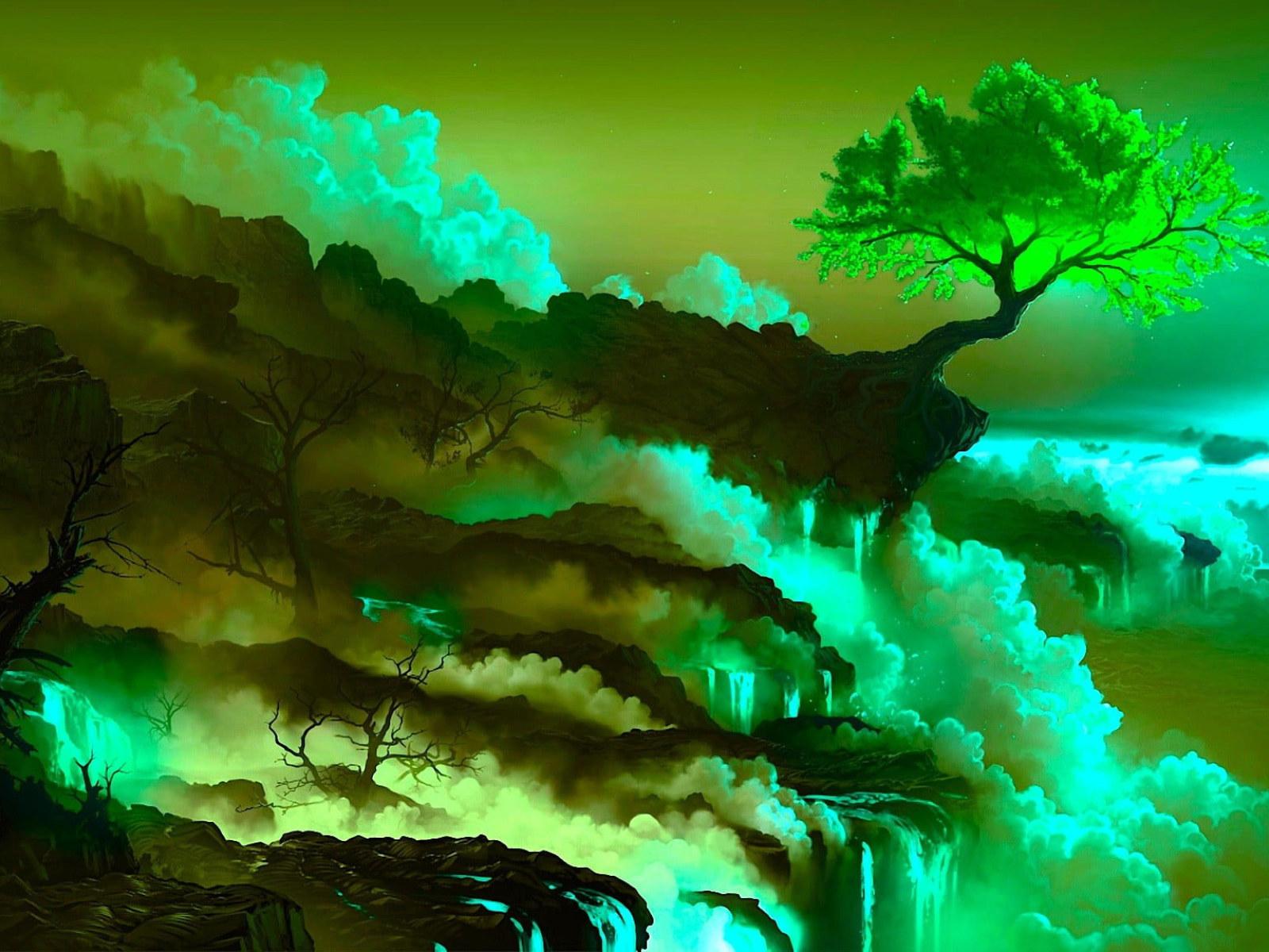 1600x1200 Wallpaper Nature Art Green Leafed Tree Photo, Digital Art • Wallpaper For You HD Wallpaper For Desktop & Mobile