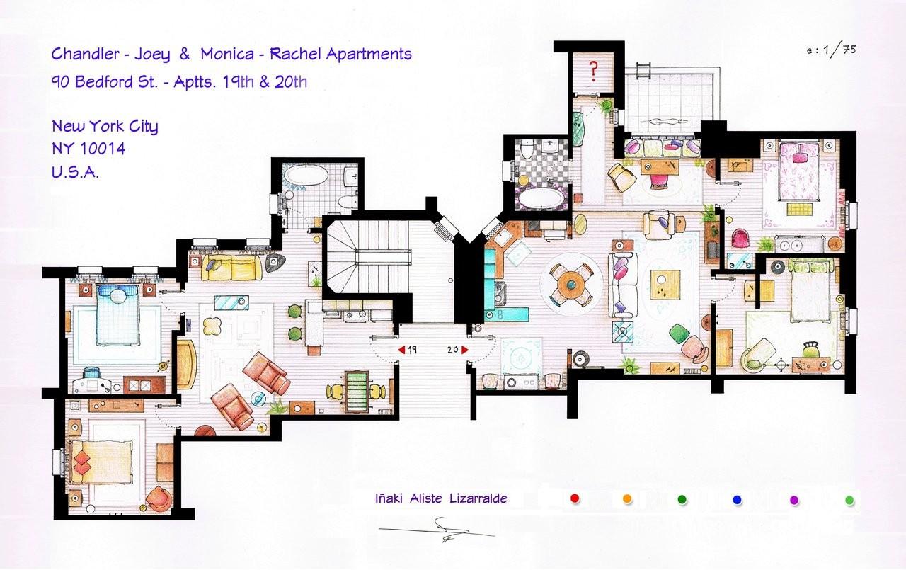 1280x805 From Friends to Frasier: 13 Famous TV Shows Rendered in Plan