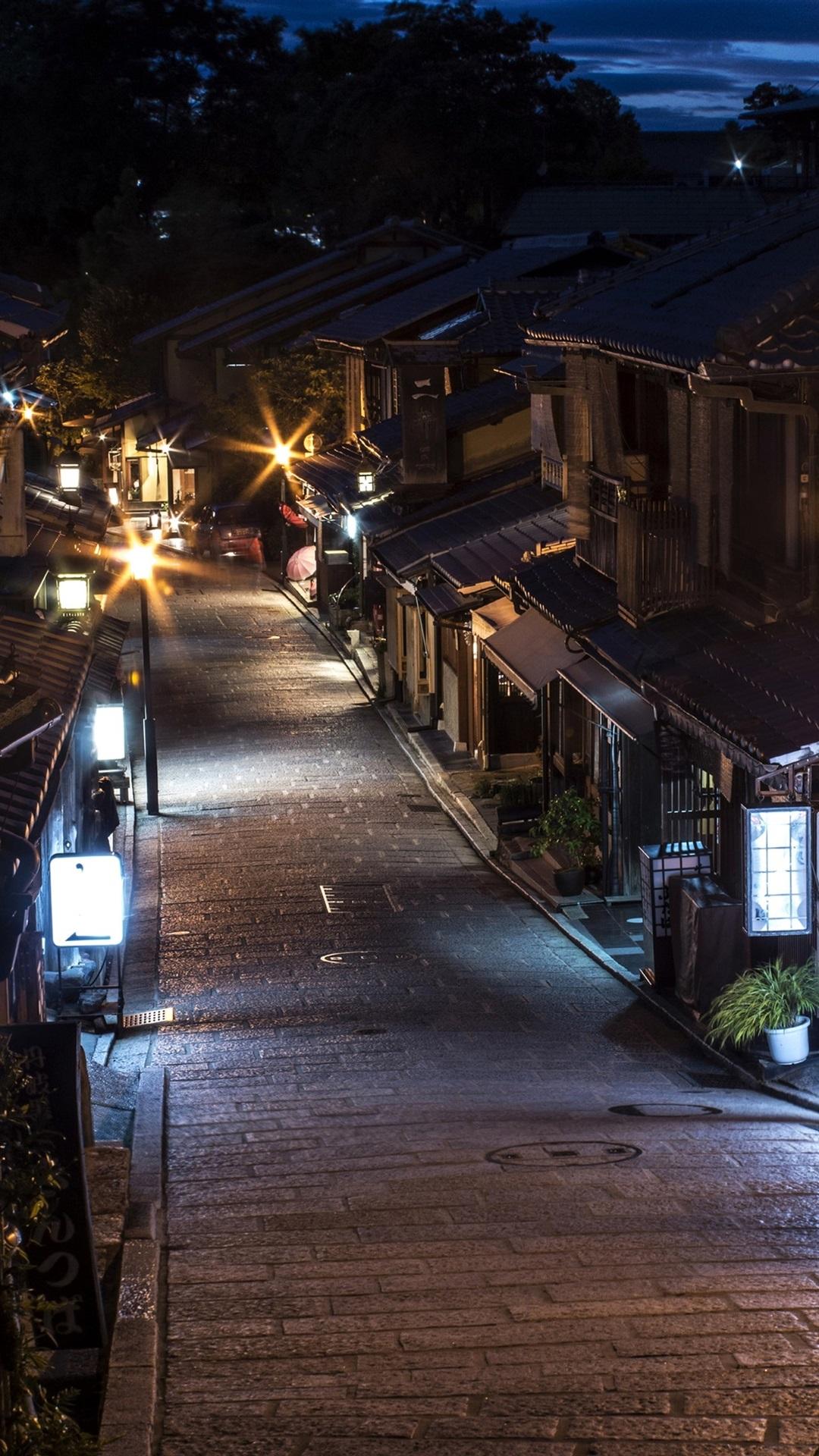 1080x1920 Japan, Kyoto, Street, Night, Lights, Old Town 1080x1920 IPhone 8 7 6 6S Plus Wallpaper, Background, Picture, Image