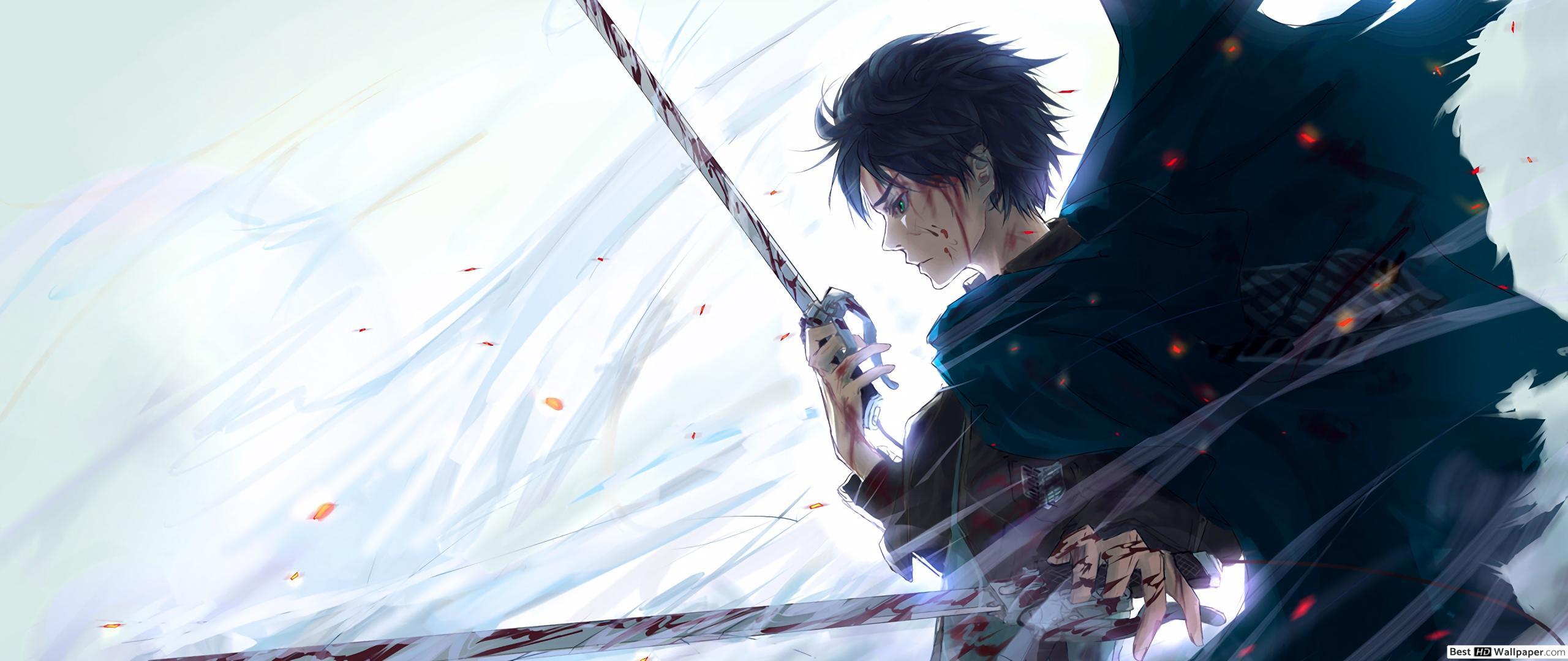 2560x1080 Eren Yeager Wallpaper 4k