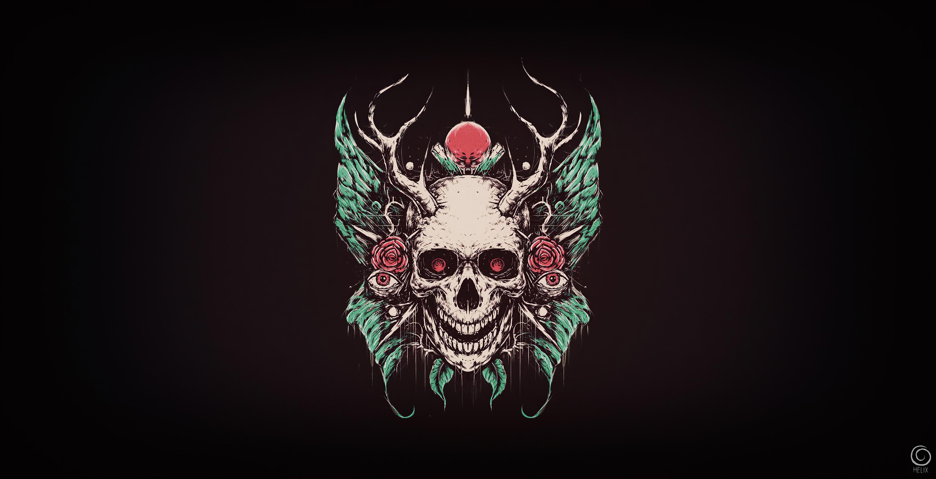 3840x1966 Skull Crown 4k Wallpaper, HD Artist Wallpaper, 4k Wallpaper, Image, Background, Photos and Picture
