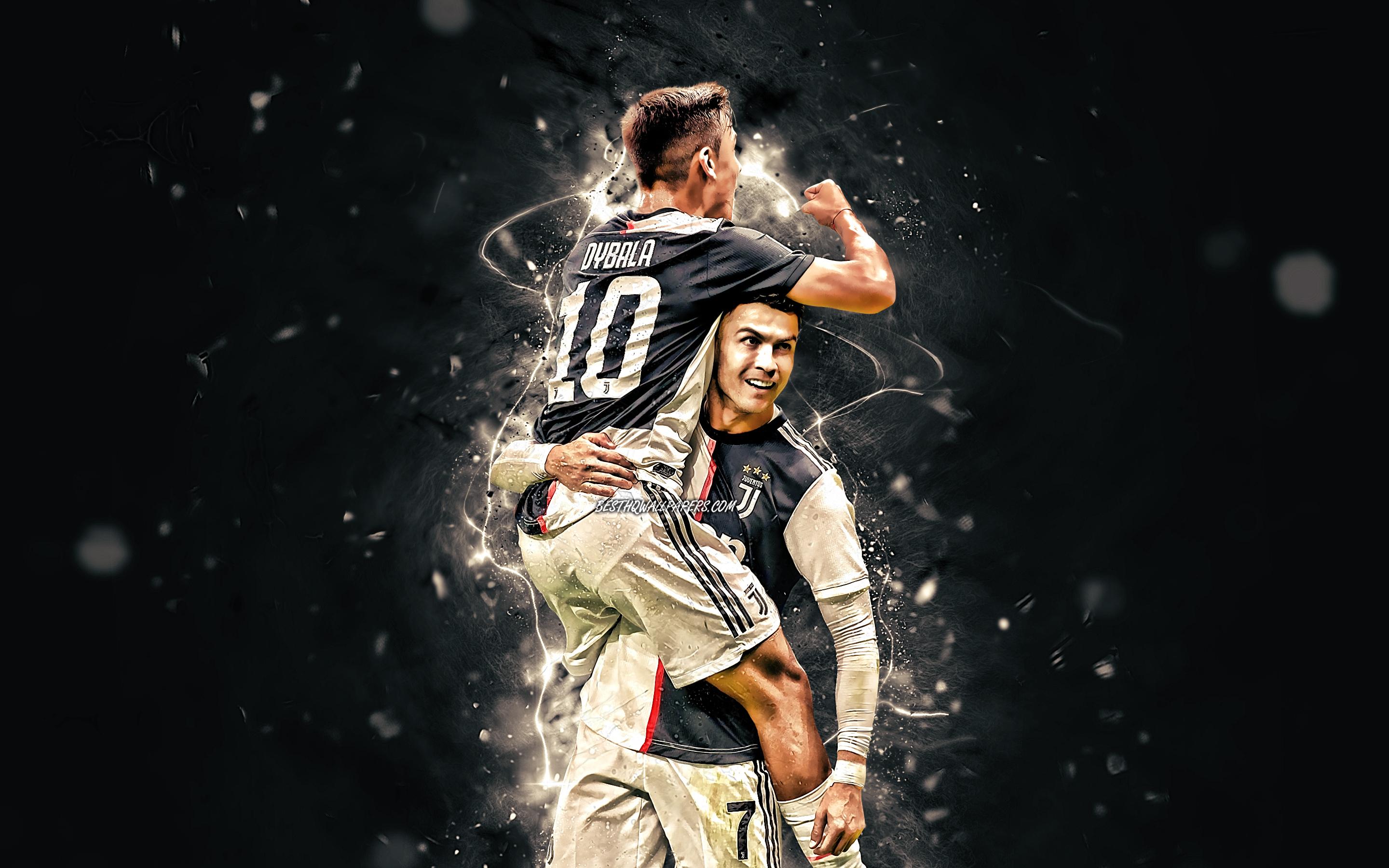 2880x1800 Download wallpaper Paulo Dybala and Cristiano Ronaldo, goal, Bianconeri, Juventus FC, football stars, footballers, CR Dybala, soccer, Serie A, Italy, Juve, Paulo Dybala, Cristiano Ronaldo for desktop with resolution 2880x1800. High Quality