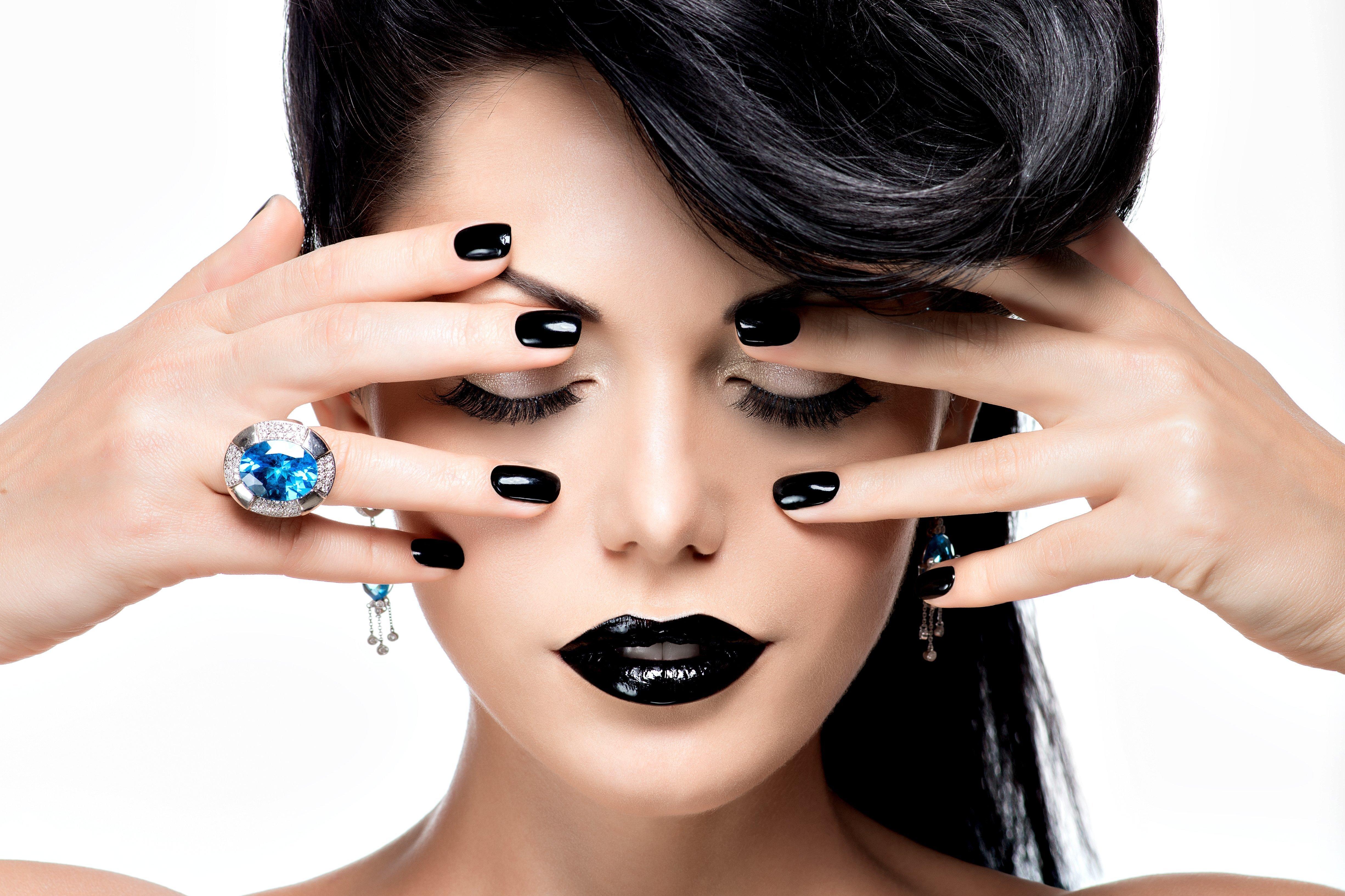 4903x3269 model, Hairstyle, Hair, Makeup, Eyes, Closed, Hands, Ring, Background Wallpaper HD / Desktop and Mobile Background