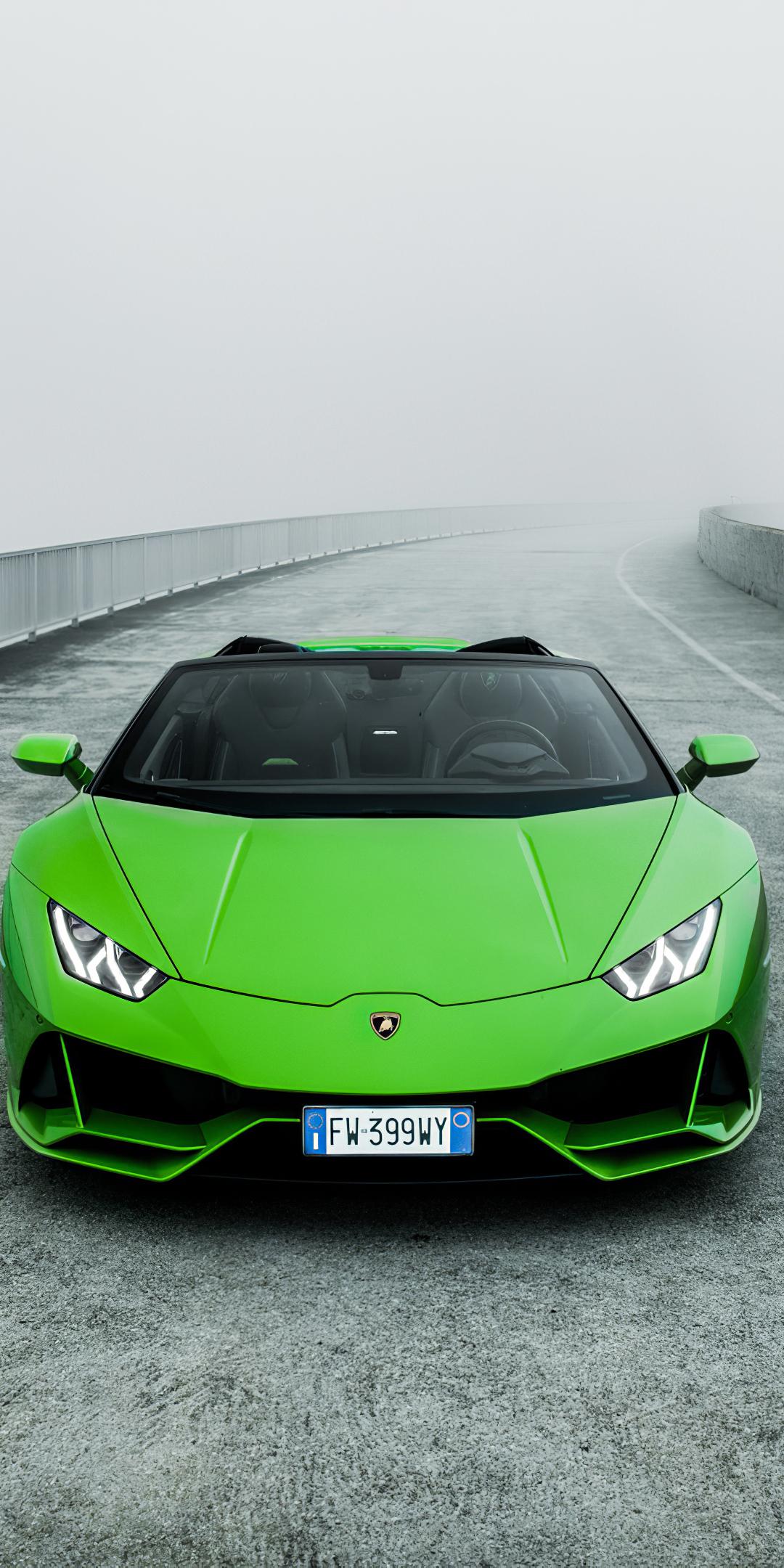1080x2160 Download 1080x2160 wallpaper lamborghini huracan evo spyder, green car, honor 7x, honor 9 lite, honor view HD image, background, 23749