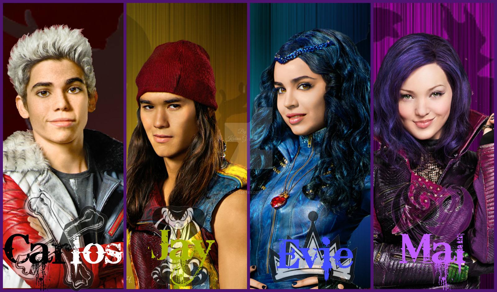 1600x941 Free download Disney Descendants Carlos Jay Evie and Mal by KariaHearts56789 on [1600x941] for your Desktop, Mobile & Tablet. Explore Mal and Evie Wallpaper. Mal Wallpaper, Descendants Evie Wallpaper
