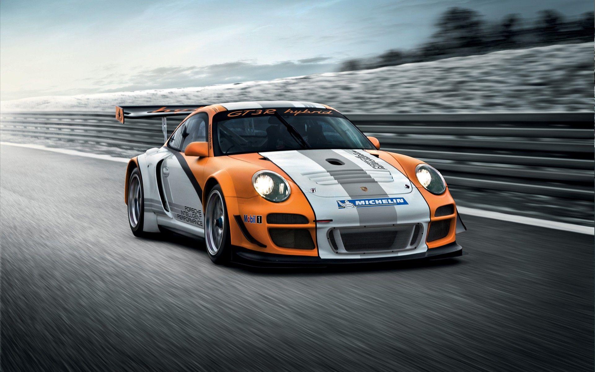1920x1200 Porsche 911 gt3 Orange White HD Wallpaper