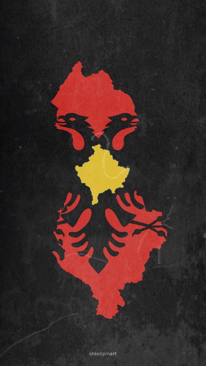 675x1200 Albania & Kosova flag wallpaper iphone