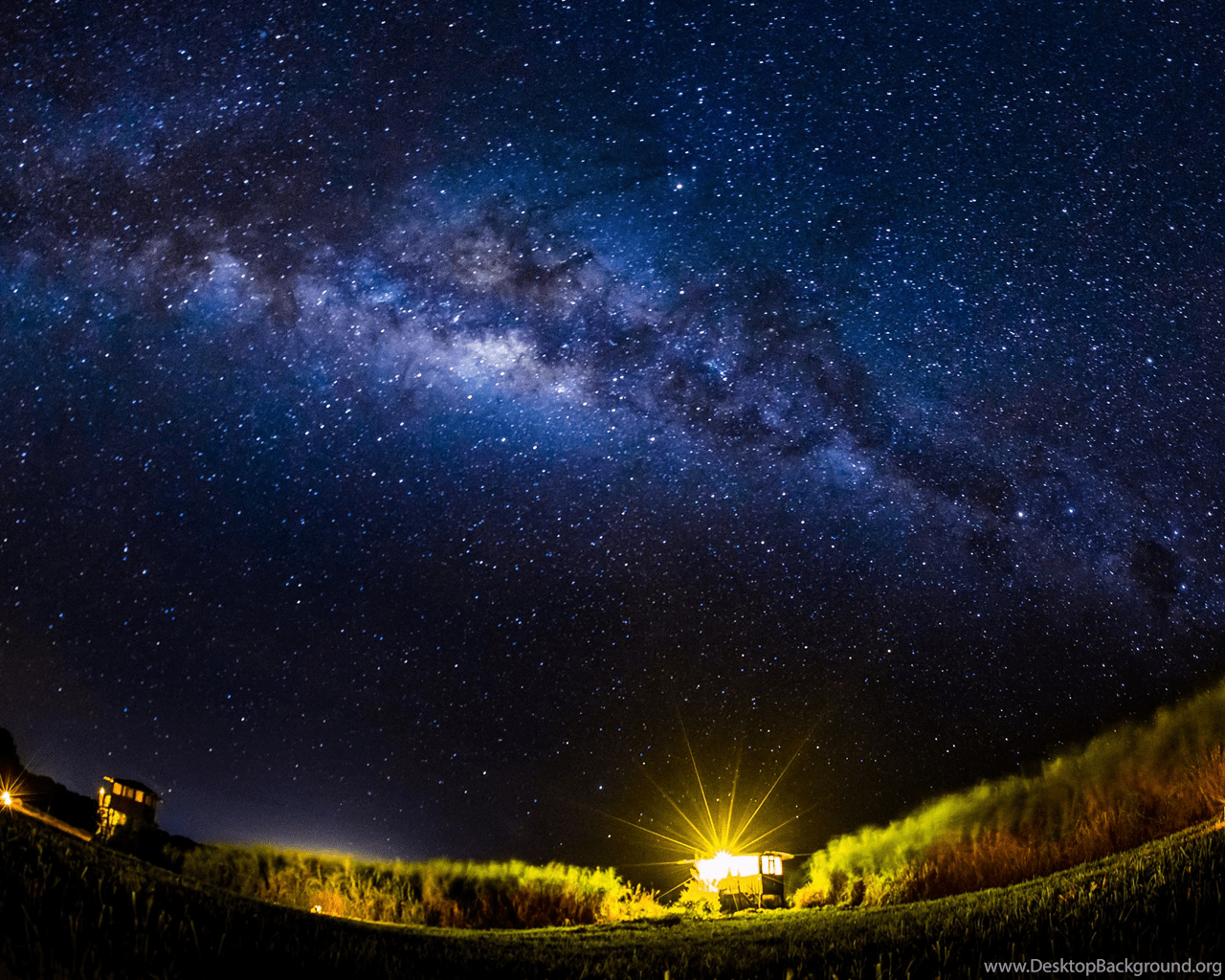 1280x1024 Blue Starry Night Wallpaper Desktop Background