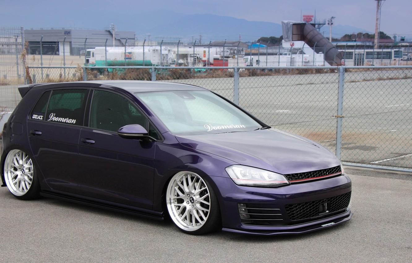 1332x850 Wallpaper volkswagen, wheels, Golf, golf, tuning, germany, low, r stance, vr mk7 image for desktop, section volkswagen