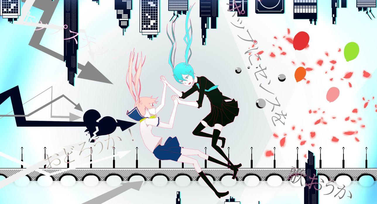 1288x700 Vocaloid hatsune miku megurine luka vocaloid world&;s end dancehall wallpaperx1391