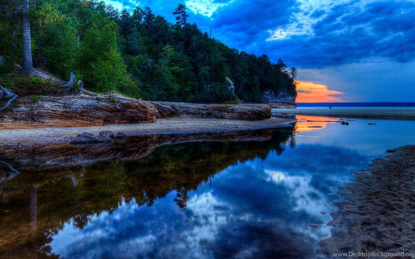 1440x900 HD Lake Superior Sunset HD Wallpaper Download Desktop Background