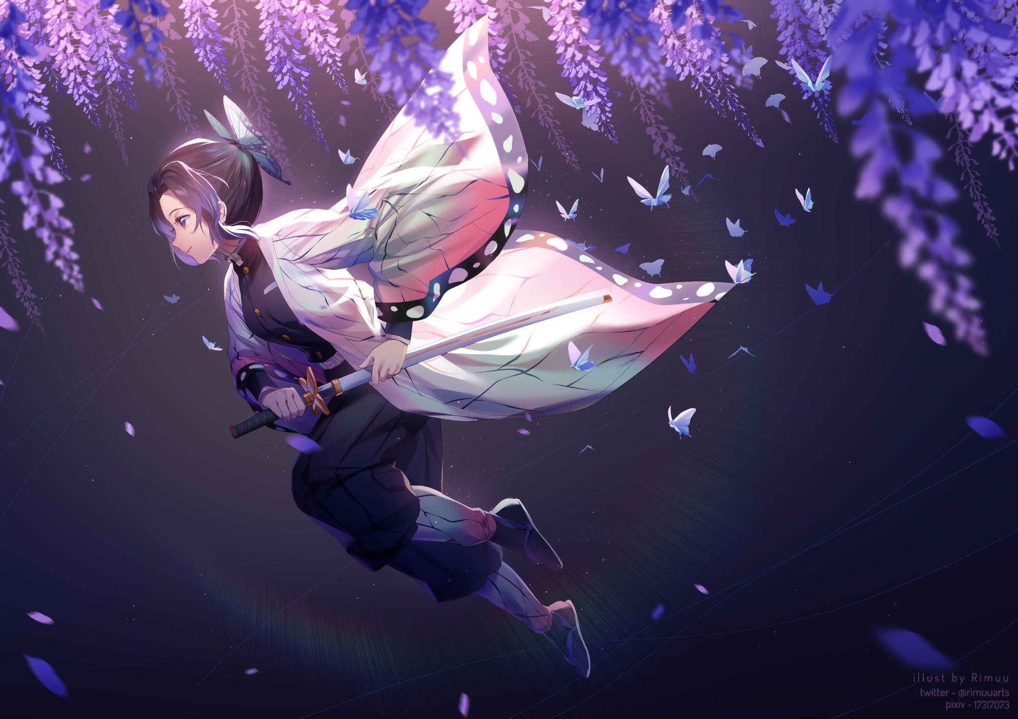 2000x1413 Anime Demon Slayer: Kimetsu no Yaiba Shinobu Kochou P #wallpaper #hdwallpaper #desktop. Anime, Demon slayer wallpaper, Purple anime