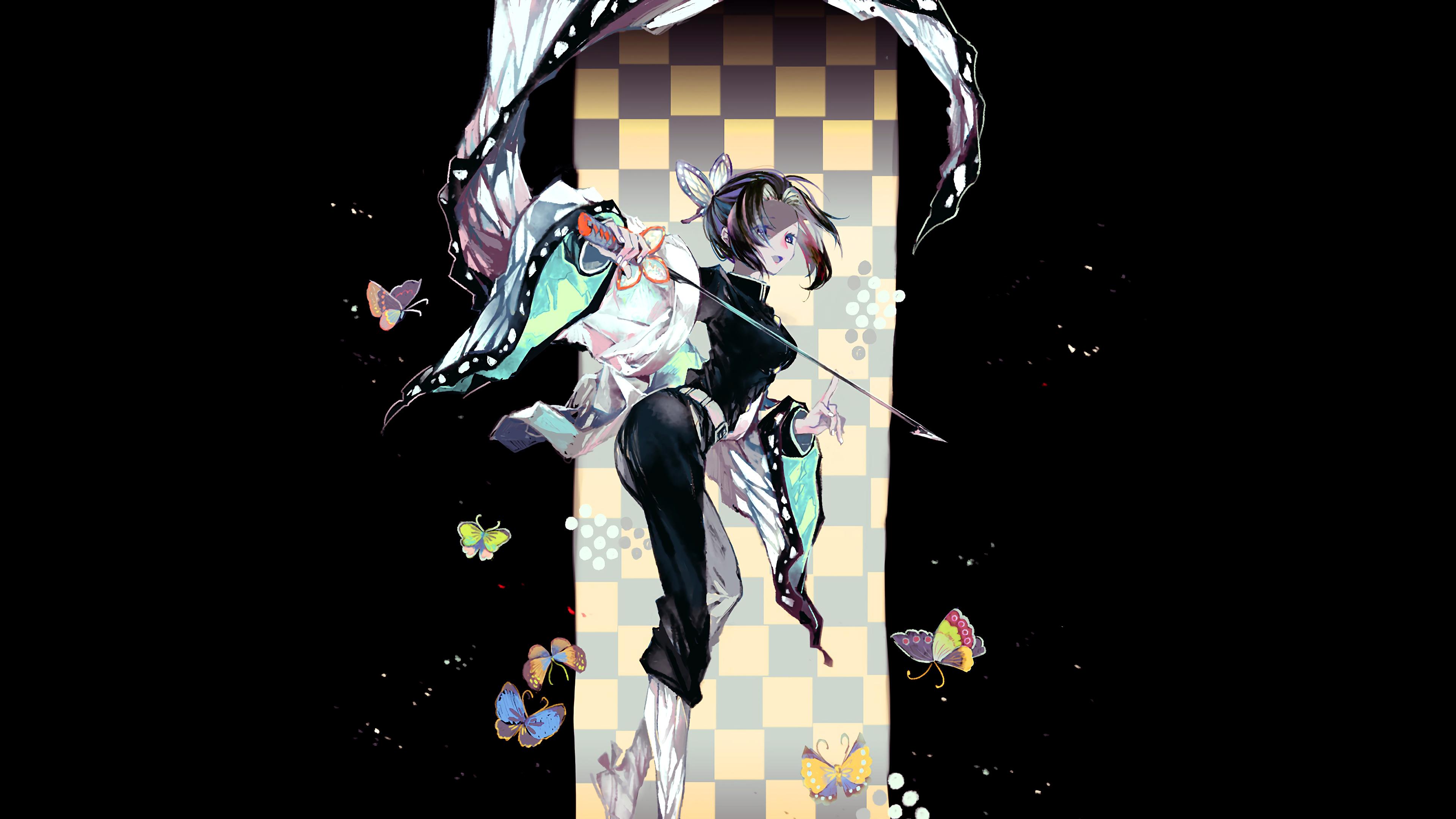 3840x2160 Shinobu Kochou Kimetsu no Yaiba 4K Wallpaper