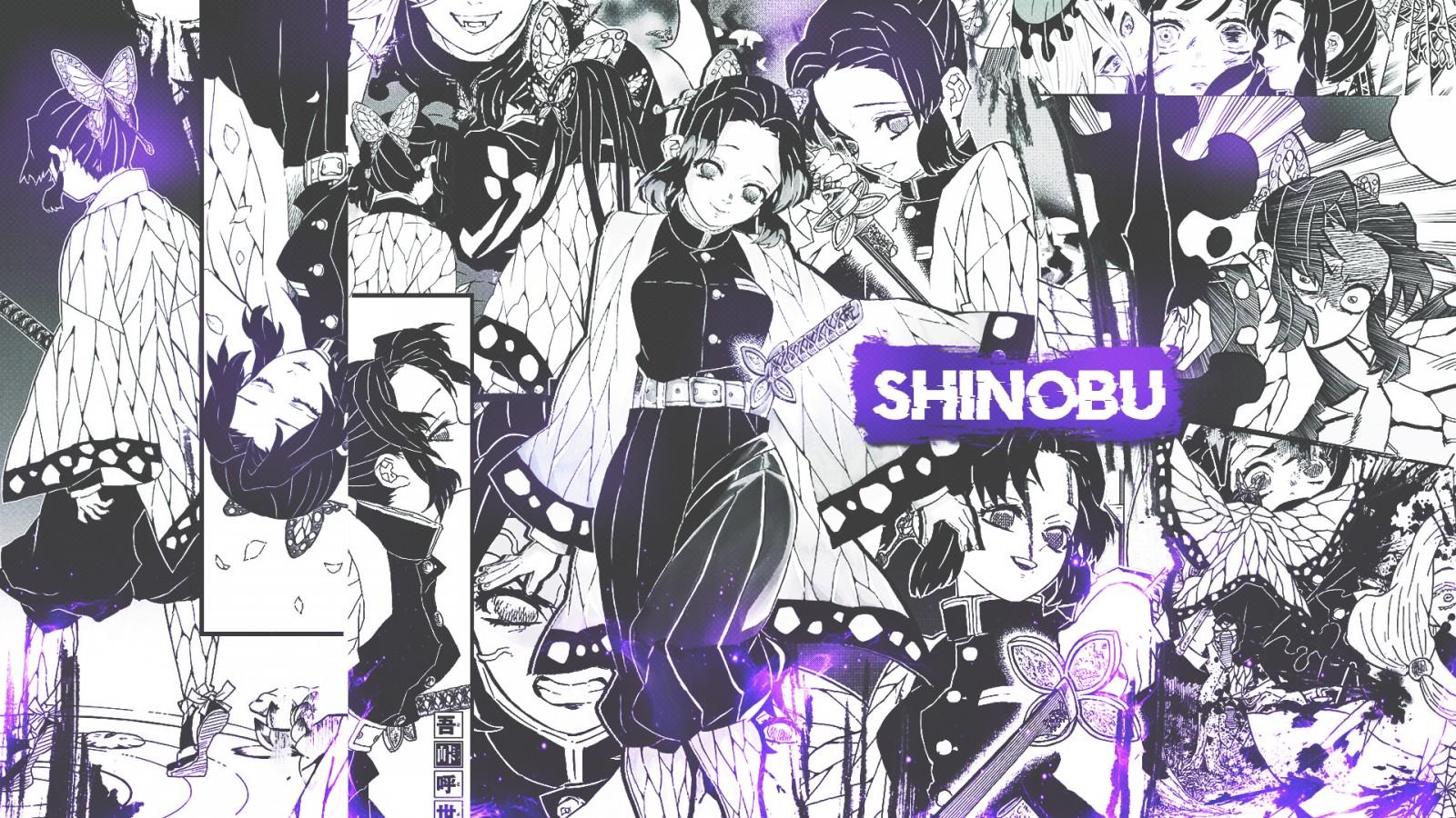 1600x900 Demon Slayer Shinobu Kochou On Different Views HD Anime Wallpaper