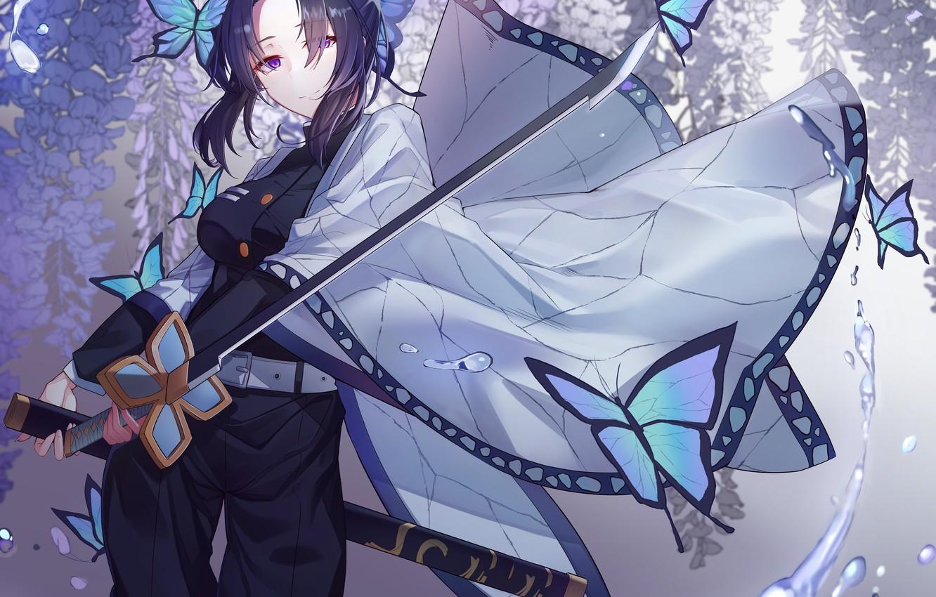 1332x850 Wallpaper Shinobu Kochou, Demon Slayer: Kimetsu no Yaiba, mushibashira, Ornim image for desktop, section арт