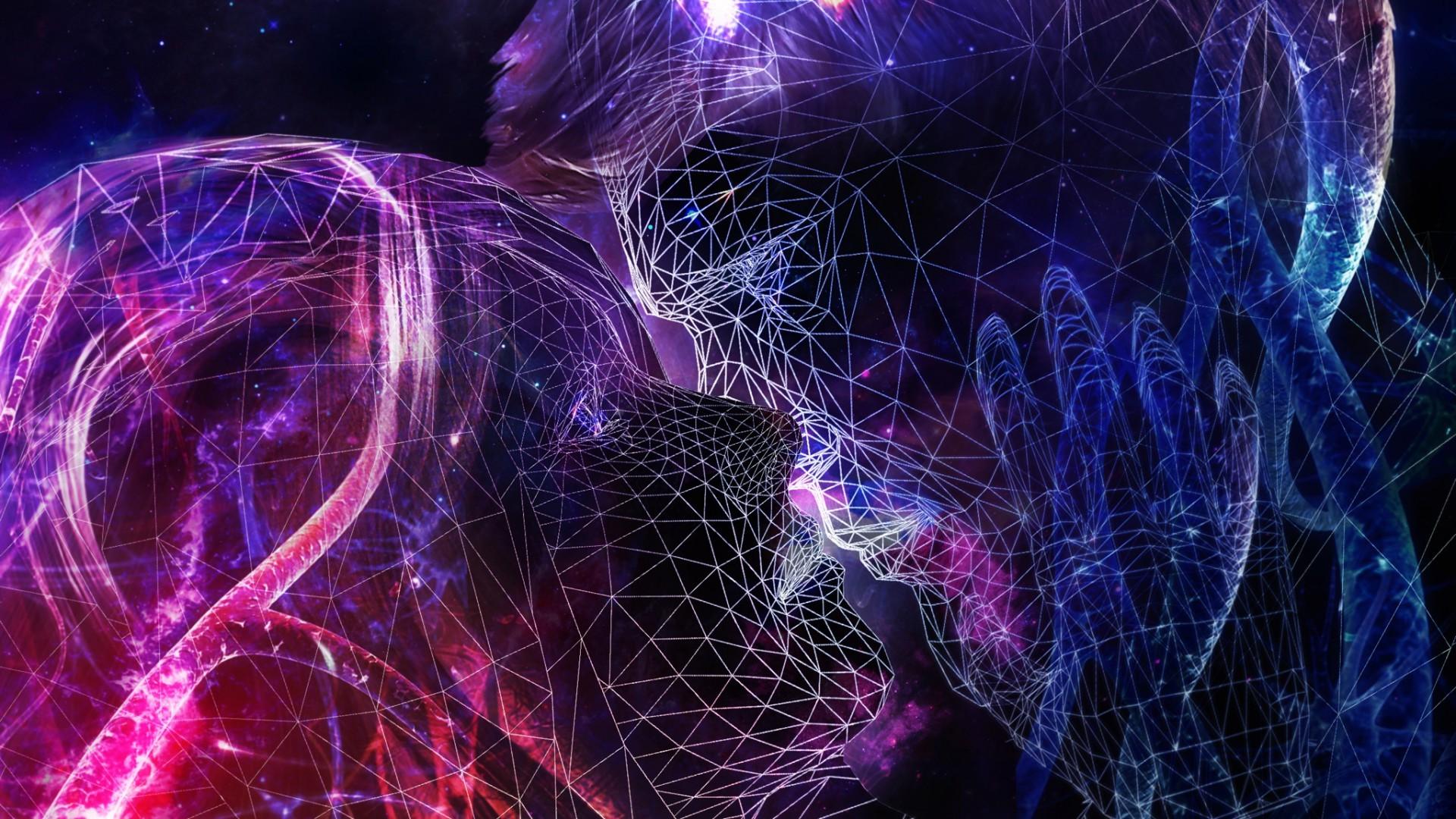 1920x1080 fantasy Art, Abstract, Kissing, People, Artwork, Digital Art, Dark Wallpaper HD / Desktop and Mobile Background