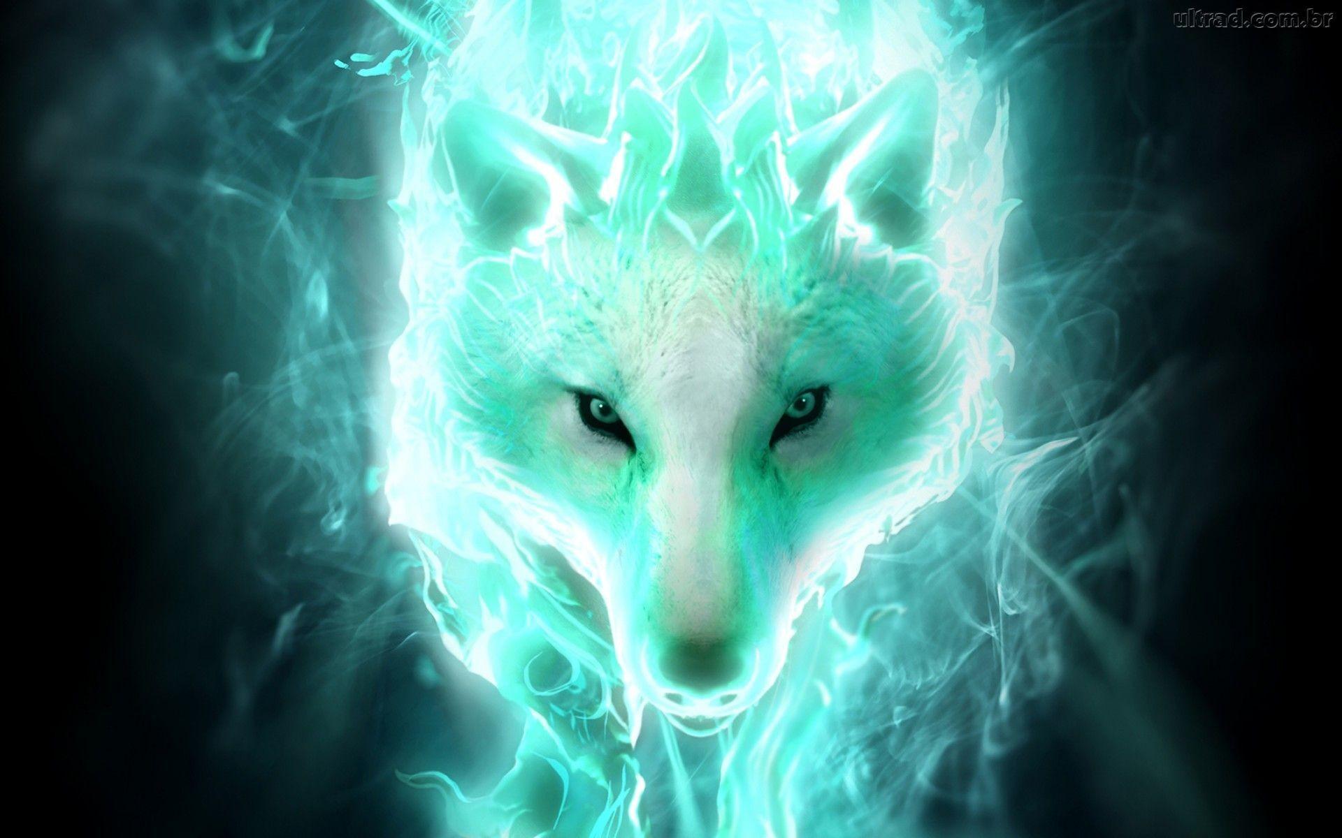 1920x1200 Green Epic Neon Wolf Wallpaper