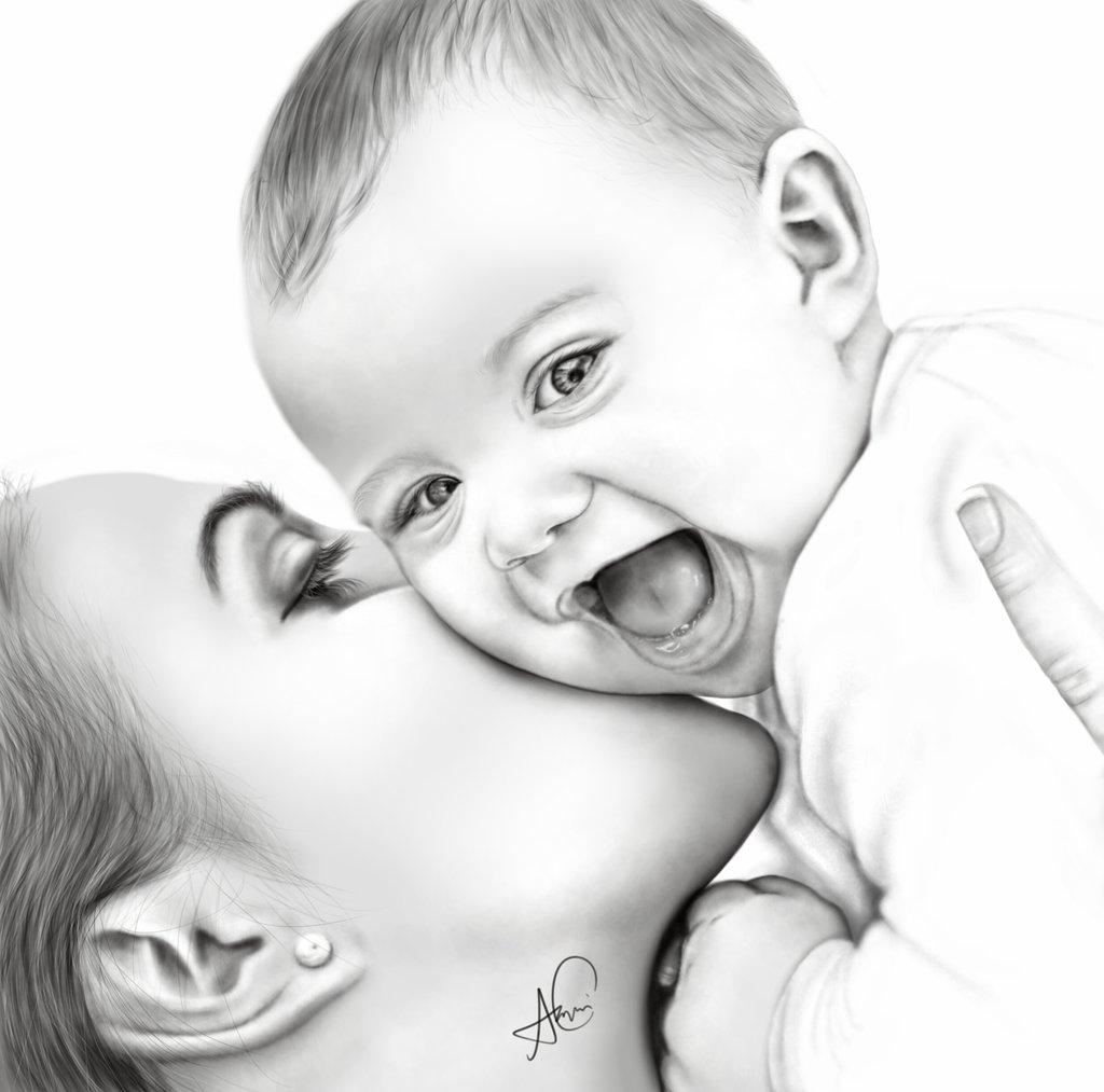 1024x1013 Mom And Baby Wallpaper