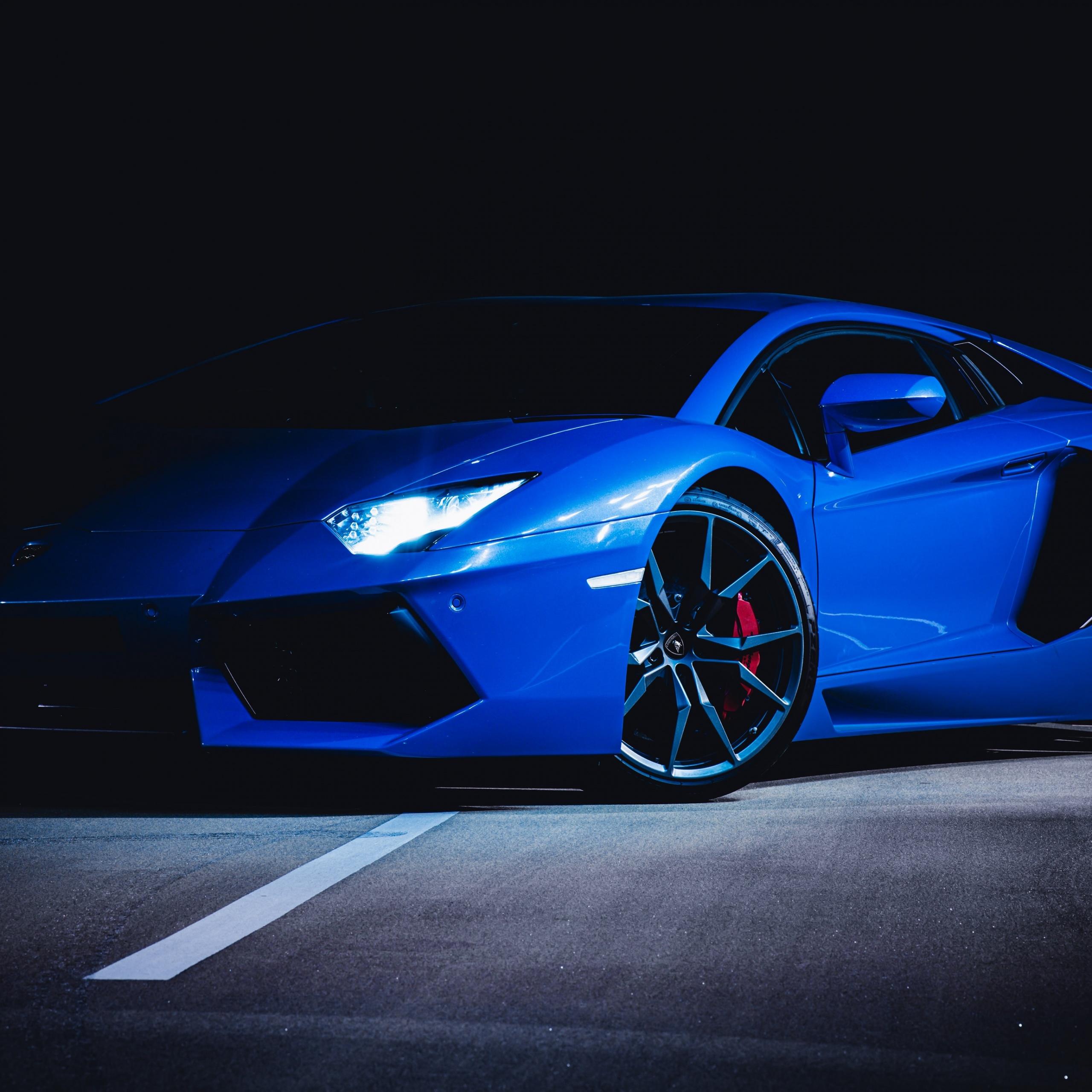 2560x2560 Lamborghini Huracan Wallpaper 4K, Blue, Dark, Cars