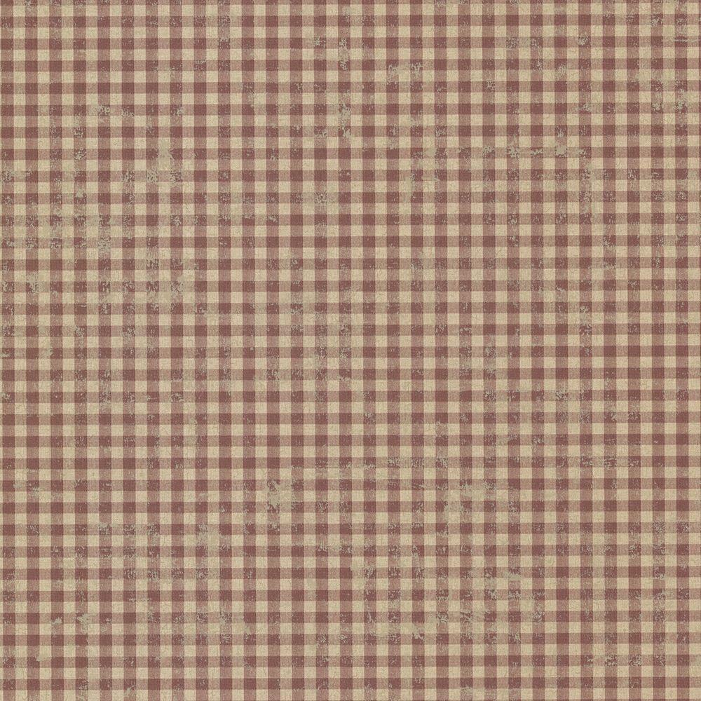 1000x1000 Chesapeake Greer Burgundy Gingham Check Paper Strippable Roll Wallpaper (Covers 56.4 sq. ft.)-CTR44017 Home Depot