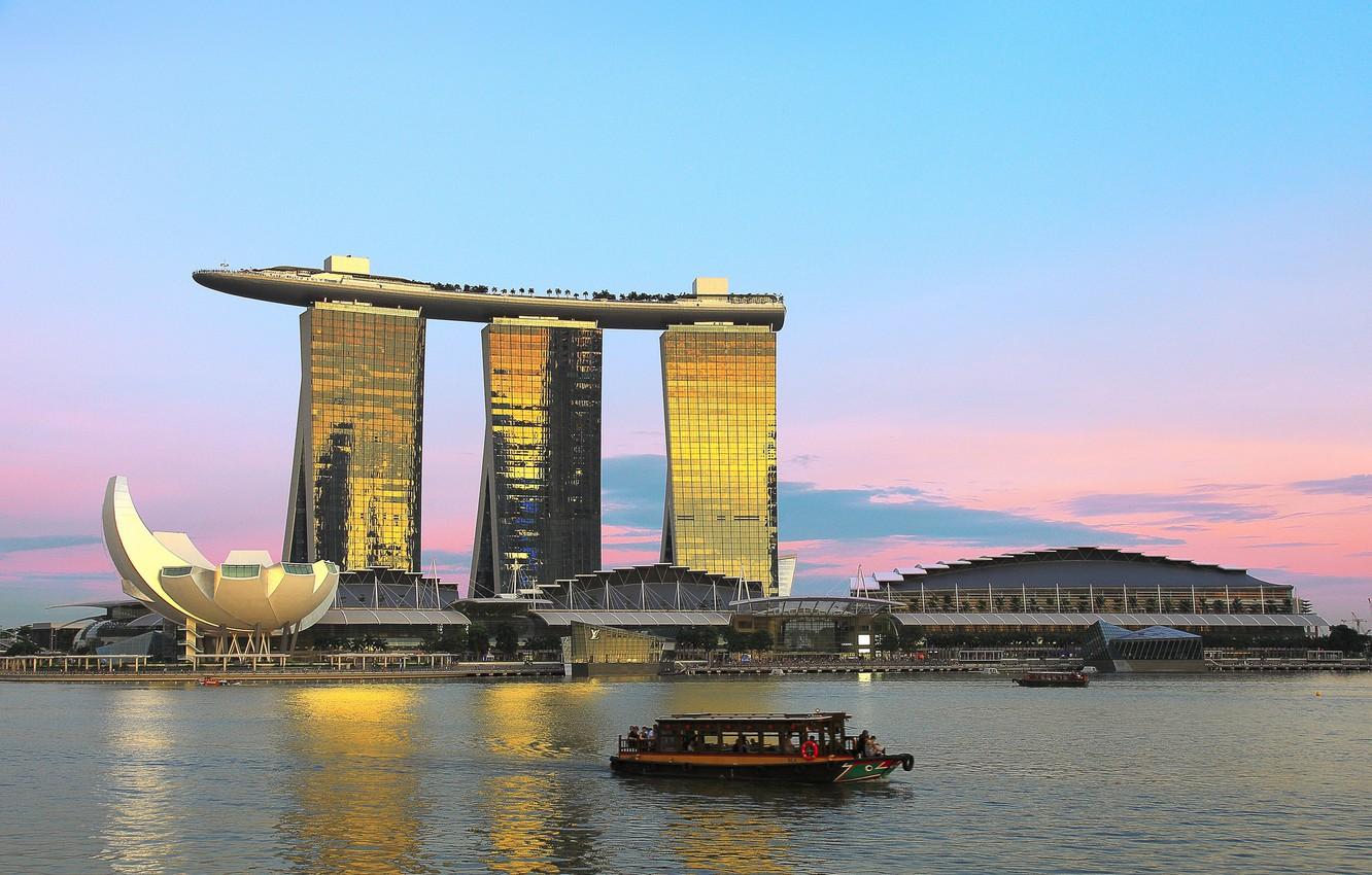 1332x850 Wallpaper the sky, boat, channel, Singapore, the hotel, Singapore, Marina Bay Sands image for desktop, section город