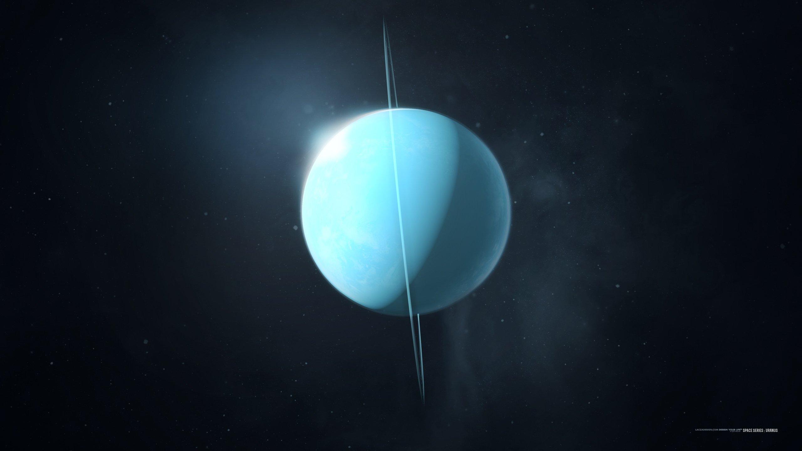2560x1440 Stars planets space ring rendering uranium wallpaperx1440