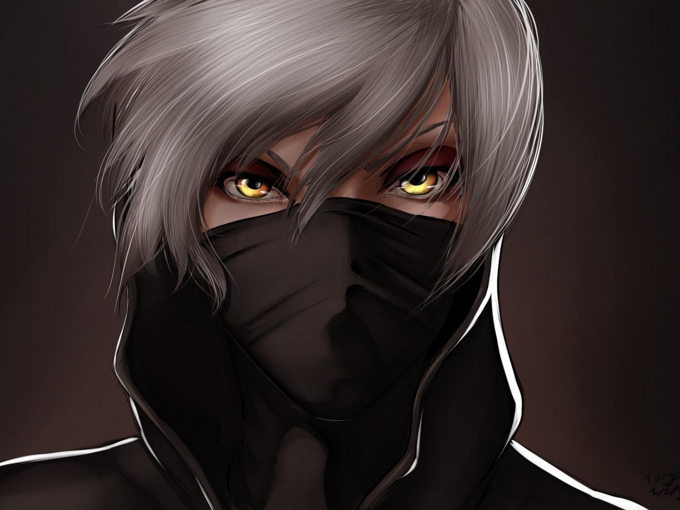 1400x1050 Wallpaper Anime, Face, Hair, Mask Face Mask Art