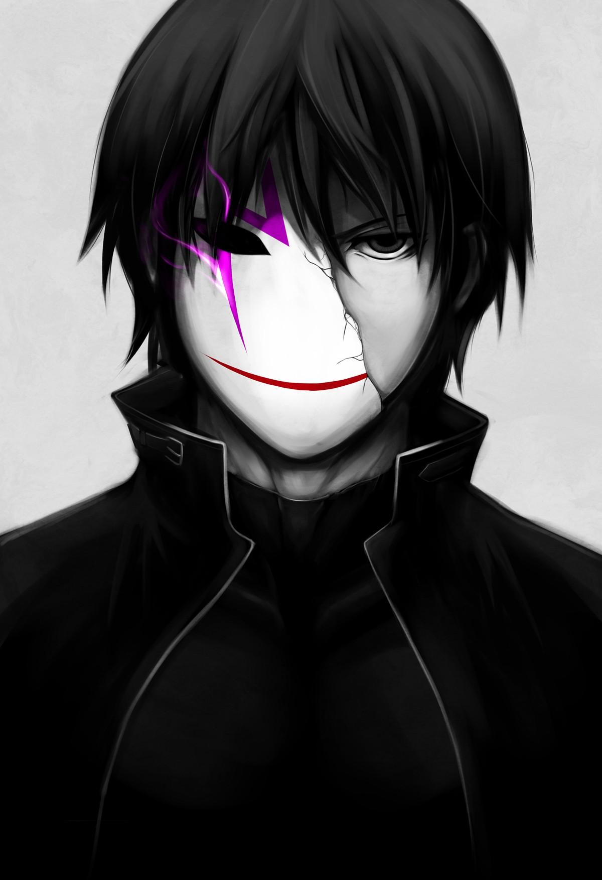 1200x1752 #anime boys, #Darker than Black, #selective coloring, #Hei, #mask, wallpaper. Mocah HD Wallpaper