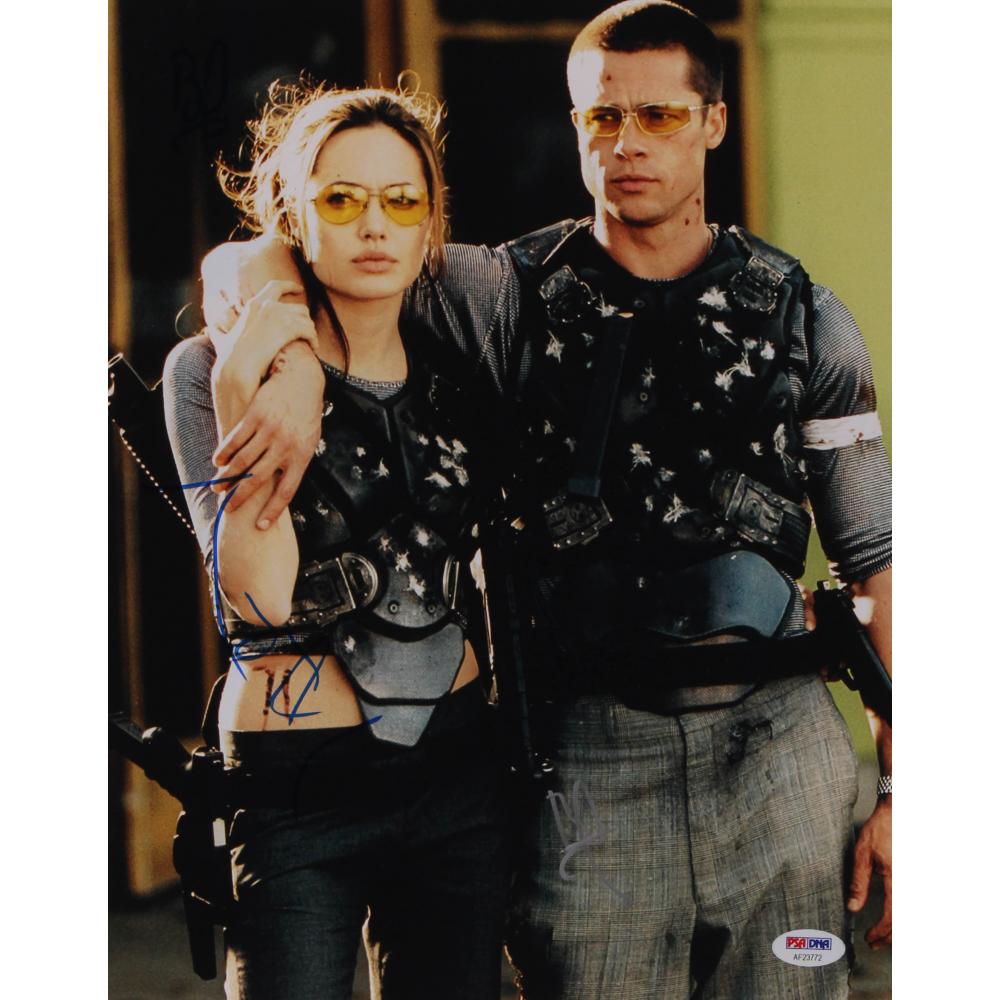 1000x1000 Brad Pitt & Angelina Jolie Signed Mr. & Mrs Smith 11x14 Photo (PSA Hologram)