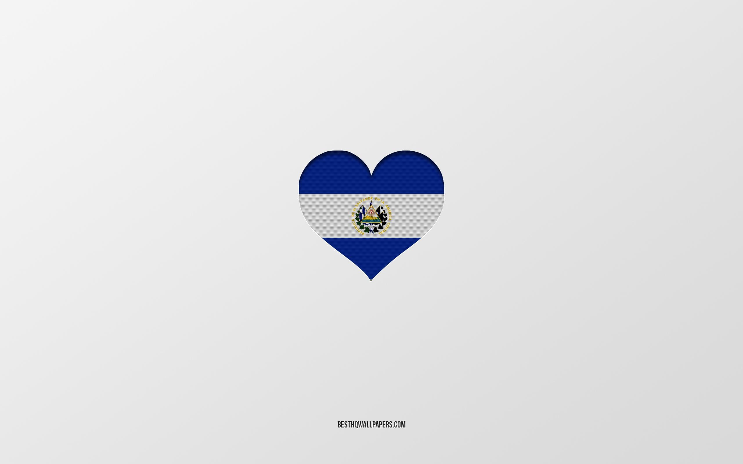 2560x1600 Download wallpaper I Love El Salvador, North America countries, El Salvador, gray background, El Salvador flag heart, favorite country, Love El Salvador for desktop with resolution 2560x1600. High Quality HD picture wallpaper