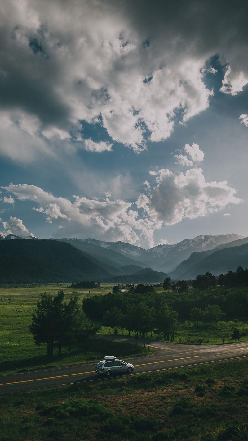 800x1420 Download wallpaper 800x1420 car, road, mountains, travel, suv iphone