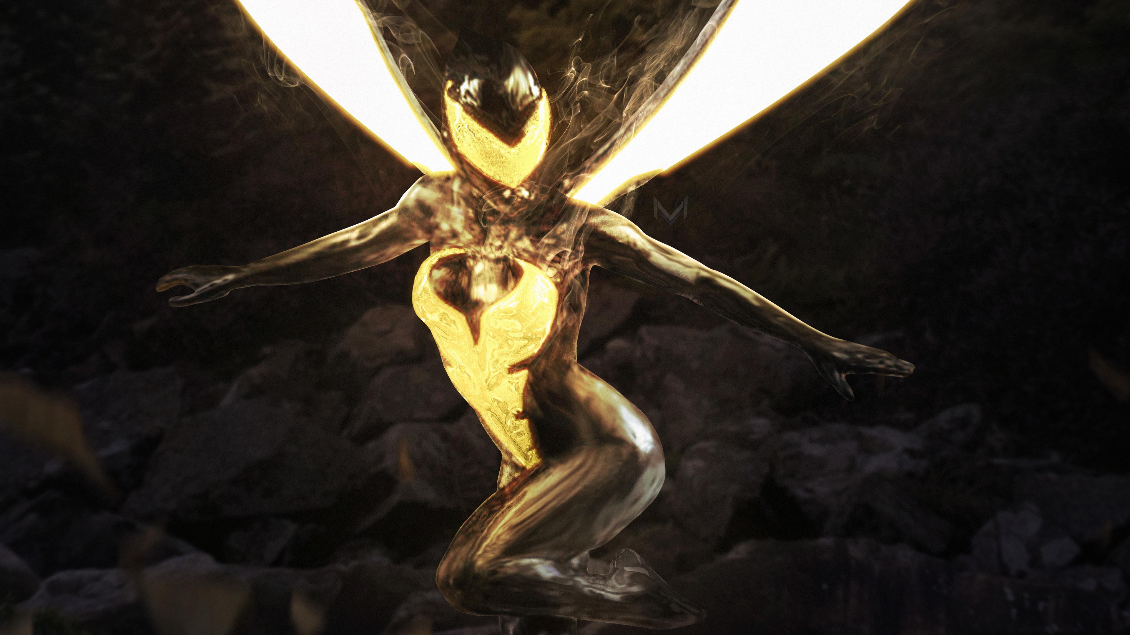 3840x2160 Wallpaper 4k Wasp In Ant Man And The Wasp Movie Art Wallpaper