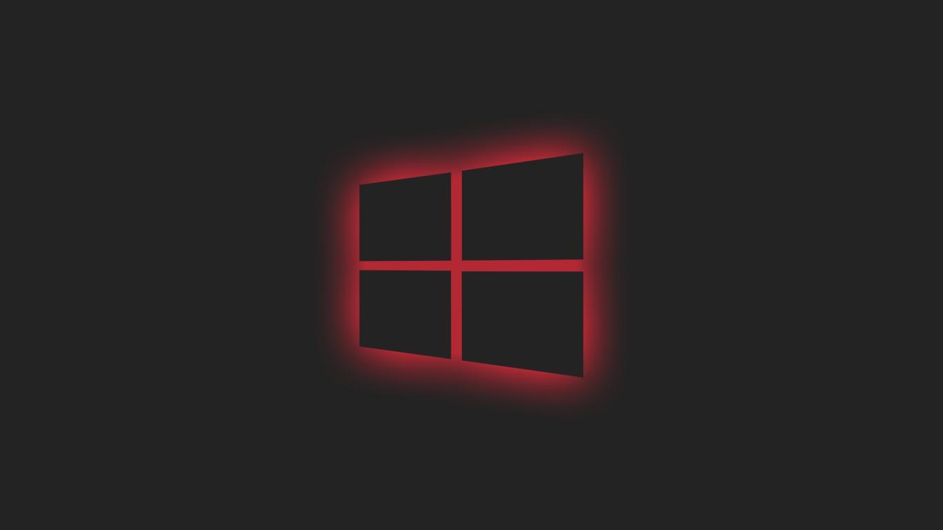 1366x768 Windows 10 Logo Red Neon 1366x768 Resolution Wallpaper, HD Hi Tech 4K Wallpaper, Image, Photo And Background