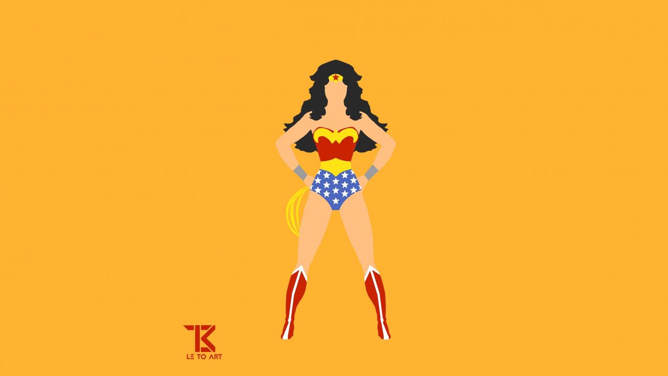 1366x768 Download 1366x768 wallpaper confident, wonder woman, minimal, classic costume, tablet, laptop, 1366x768 HD image, background, 10780