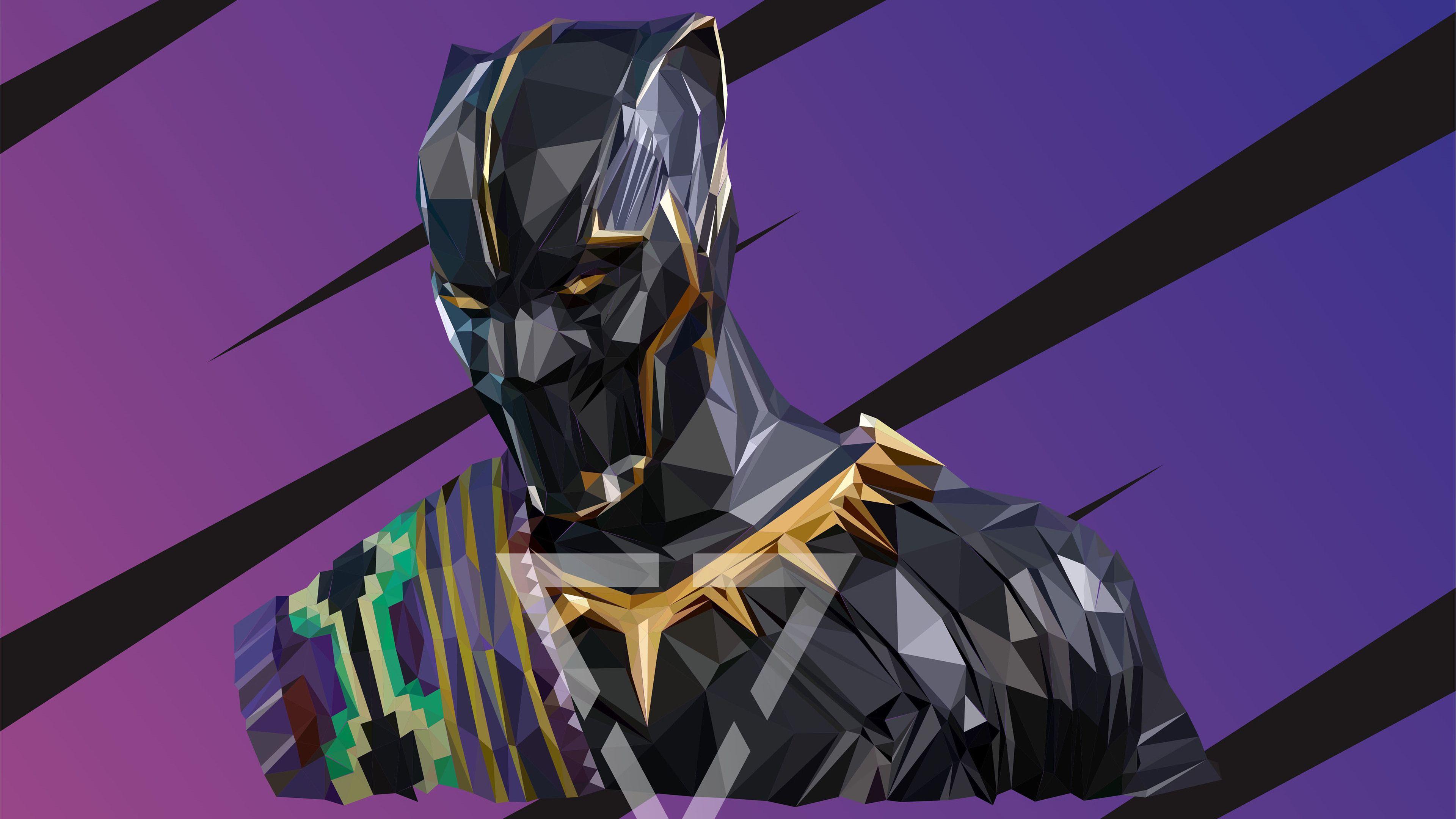 3840x2160 Black Panther T Chakka Lowpoly Art 4k Superheroes Wallpaper, Hd Wallpaper, Black Panther Wallpaper, Behance Wallp. Black Panther Art, Low Poly Art, Panther Art