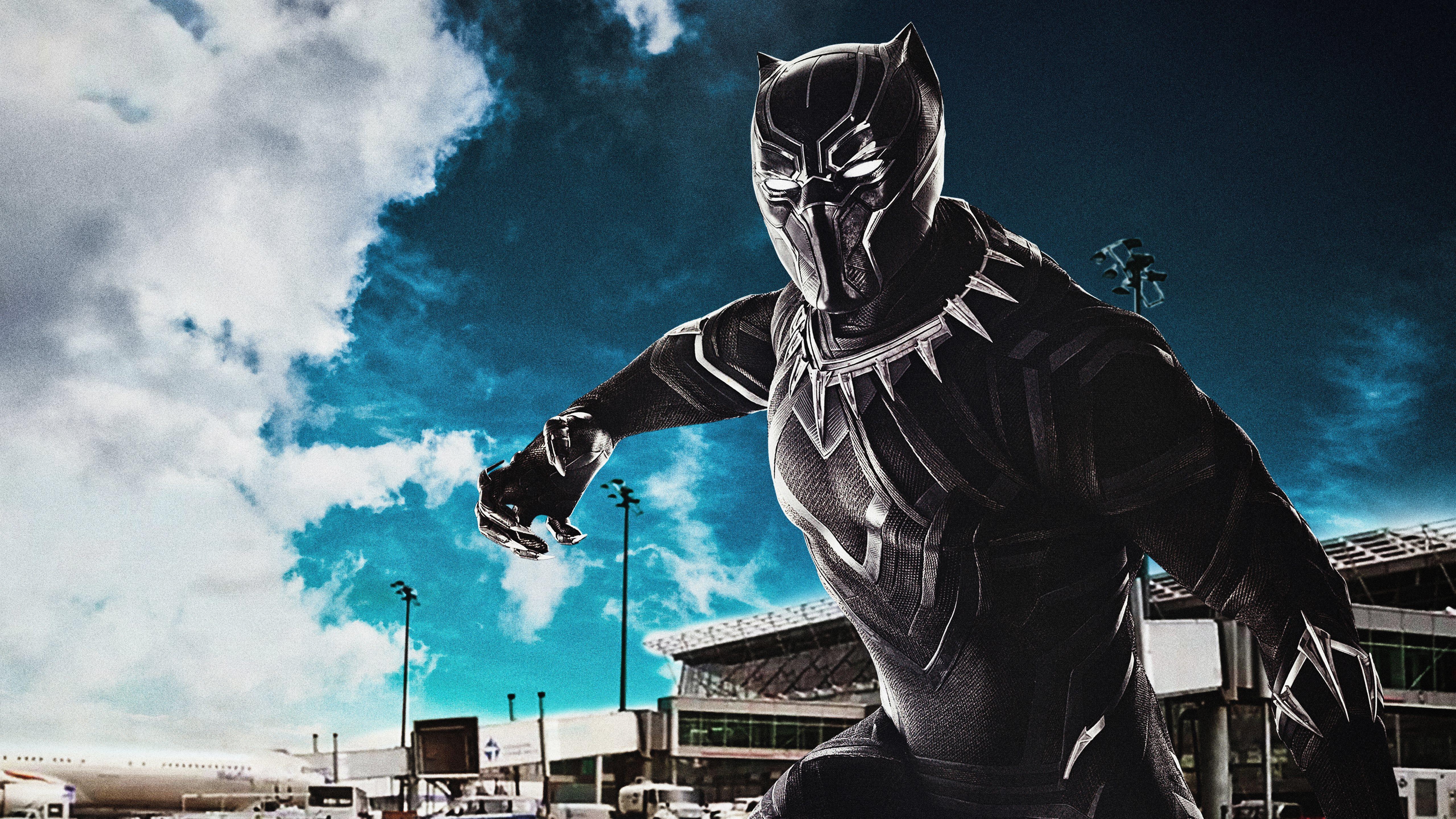 5120x2880 black panther captain america civil war 8k MacBook Air Wallpaper Download