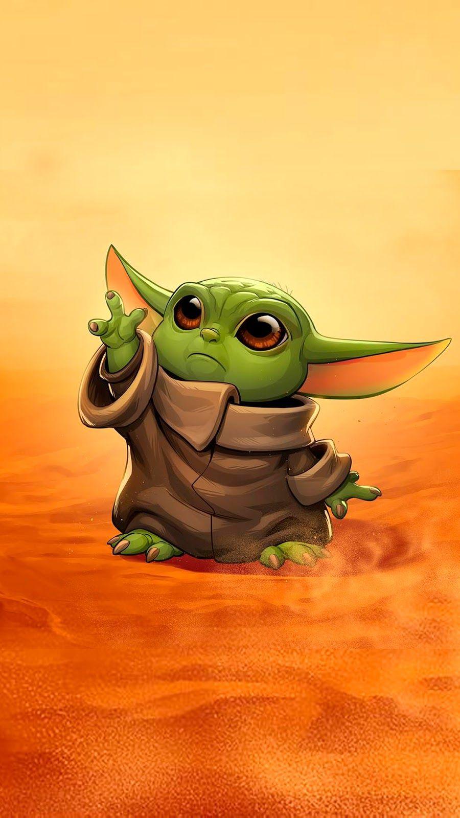 900x1600 Kawaii Baby Yoda Anime Wallpaper